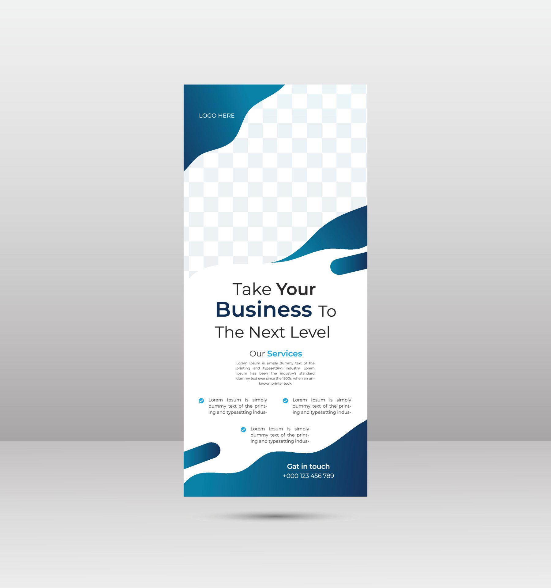 Creative Modern Business Roll Up Banner Design Free Vector