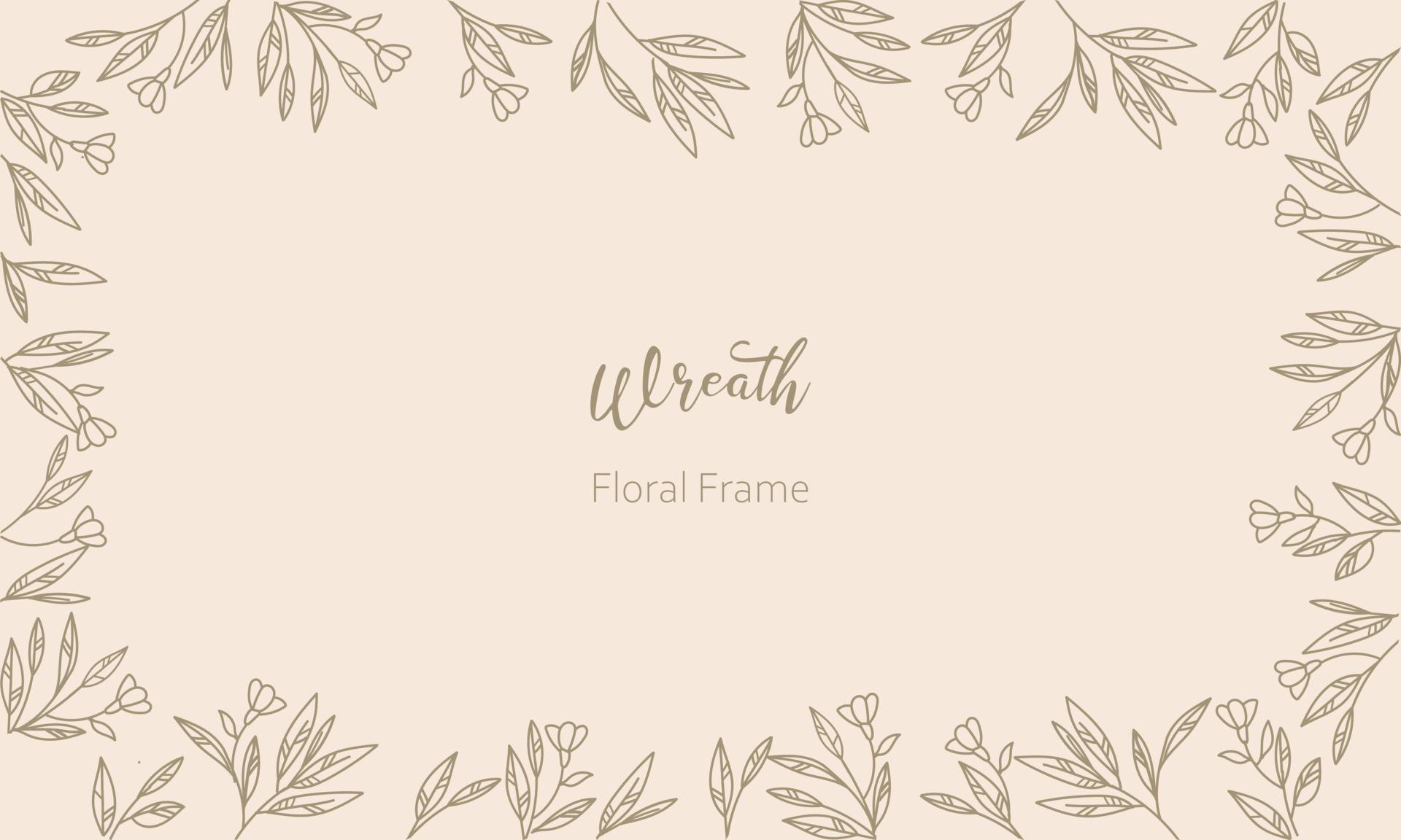 Set of Hand drawn floral frames with flowers Stock Free