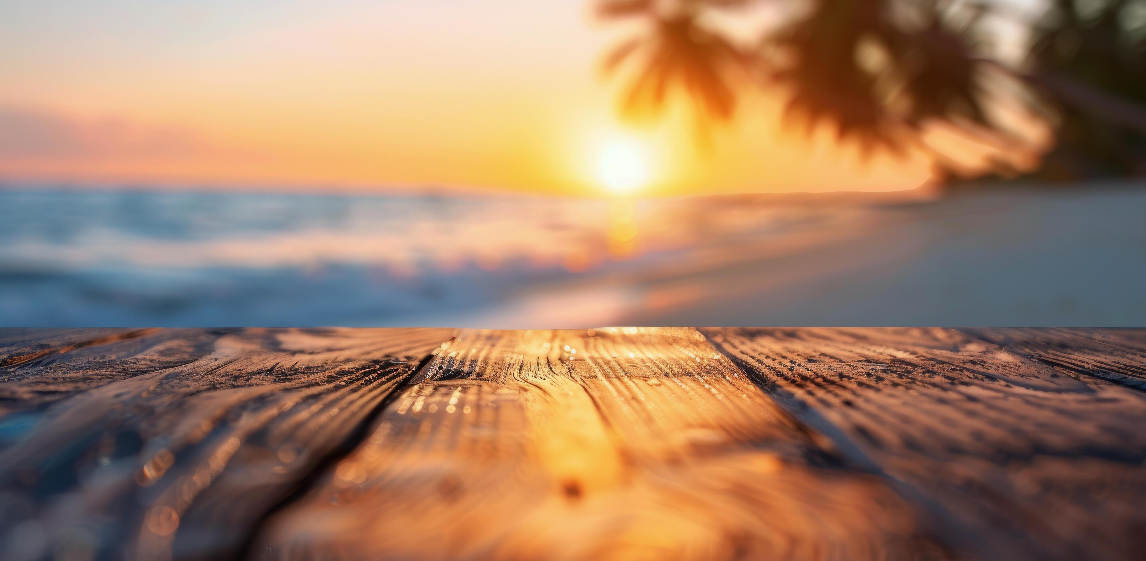 Refreshing Drink at Sunset on the Beach With Palm Trees in the Background Stock Free