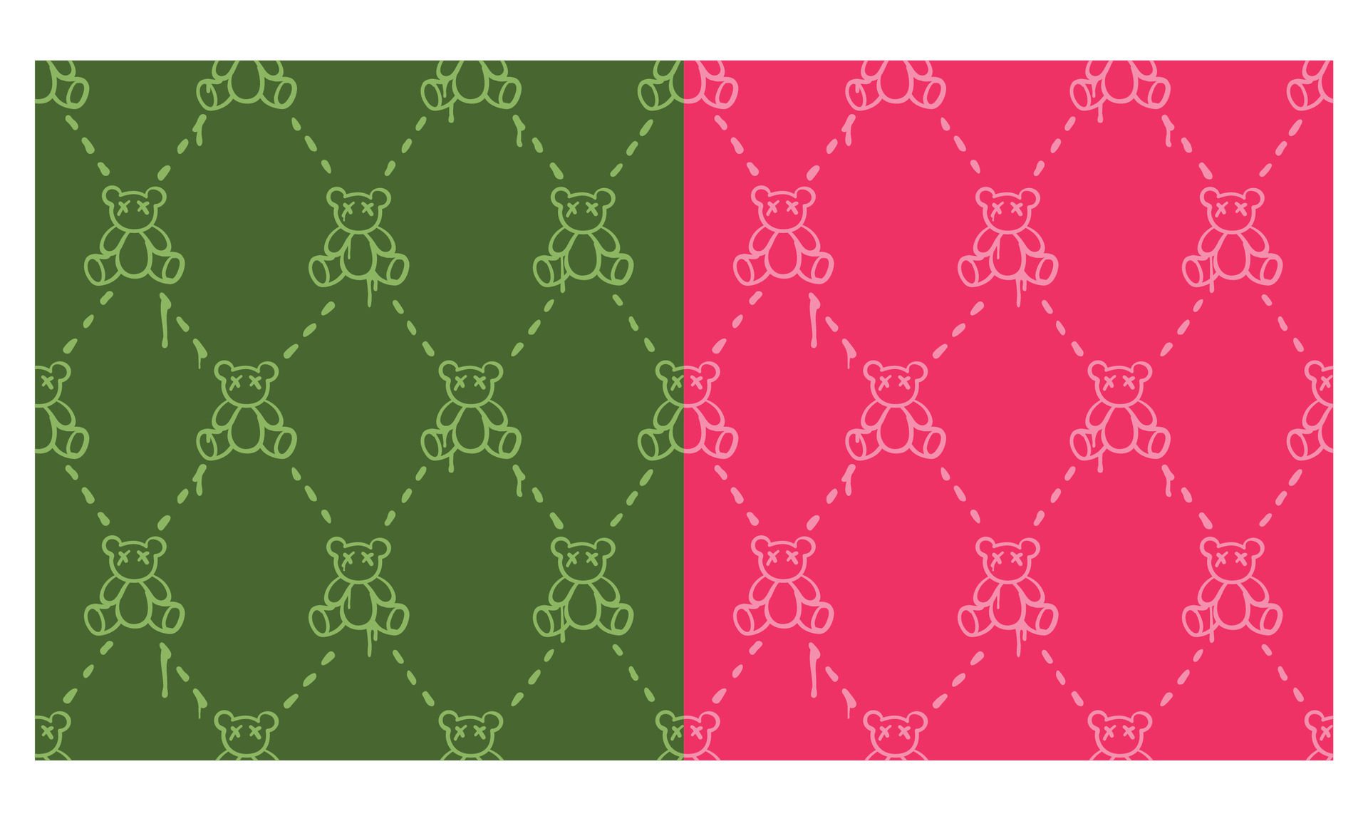 Cool seamless teddy bear pattern. Editable and ready to use Free Vector