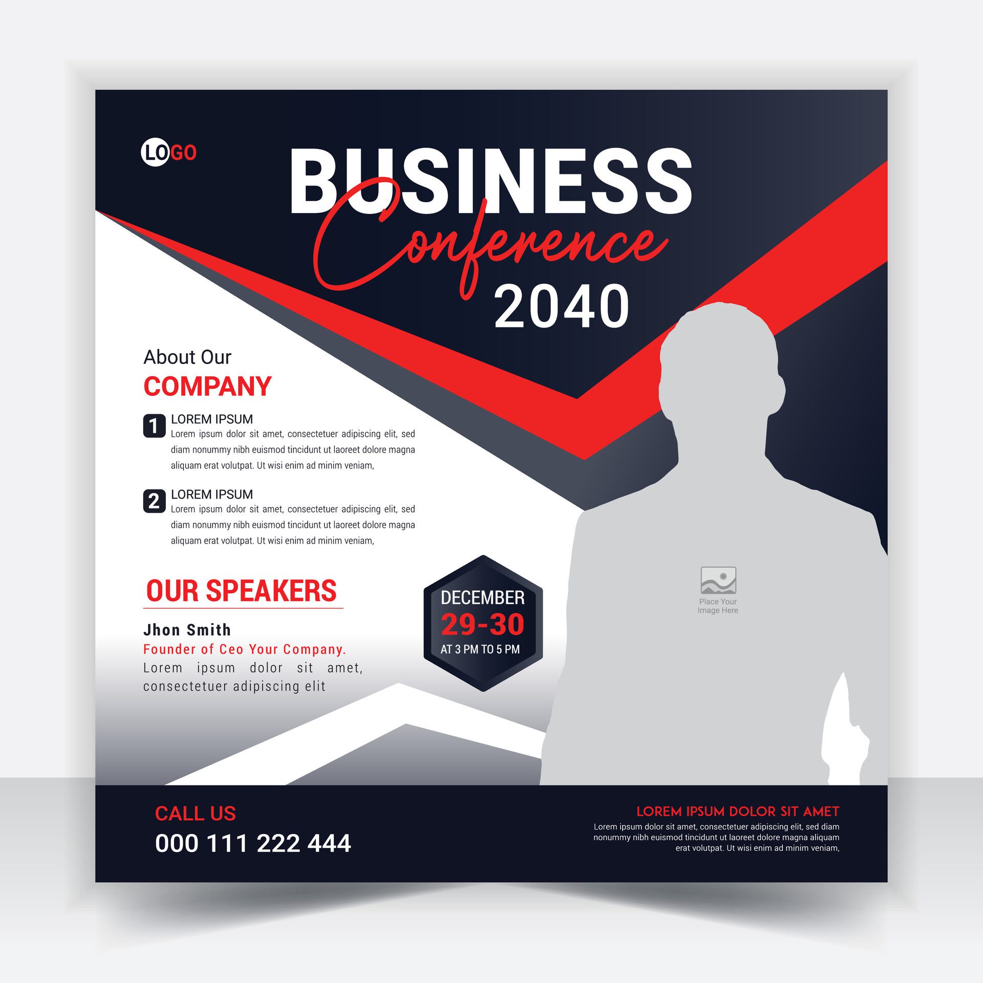 
									Business conference banner template. Online webinar social media post template. Online live webinar. Free Vector