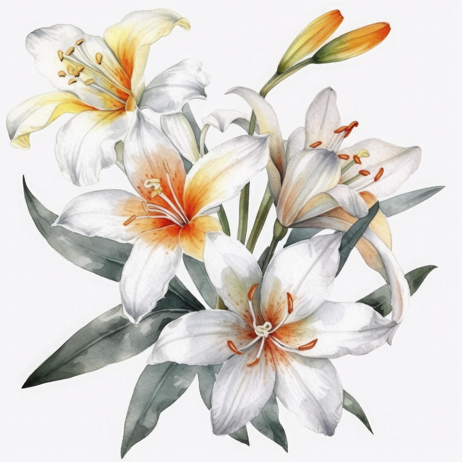 free rolyal sterlitzia flowers water color, pastel ,white background , generat ai Stock Free