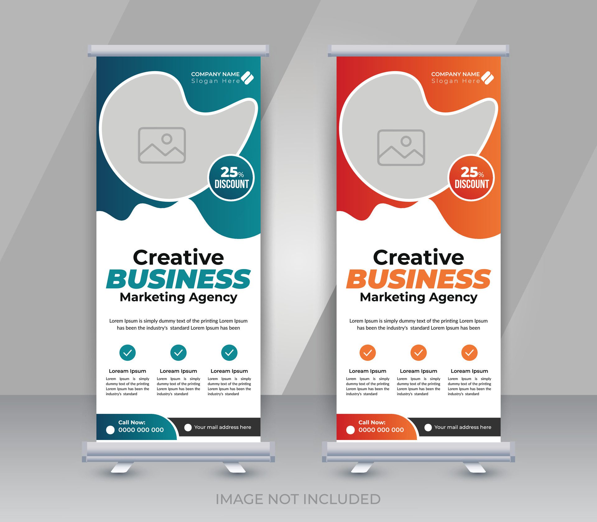 Creative business marketing agency roll up banner or abstract stand corporate banner template Free Vector