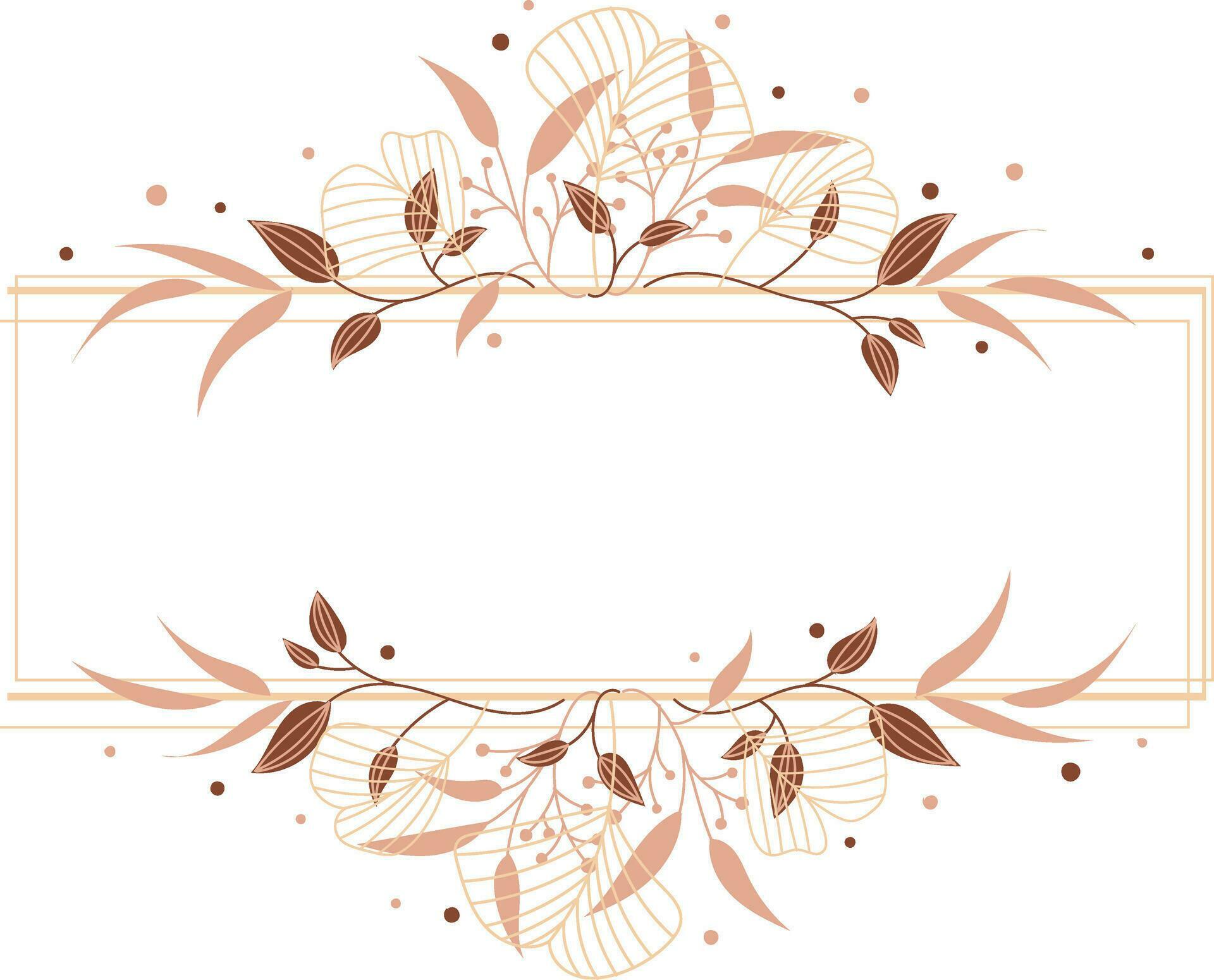 frame with flowers and leafs isolated icon vector illustration desing Stock Free