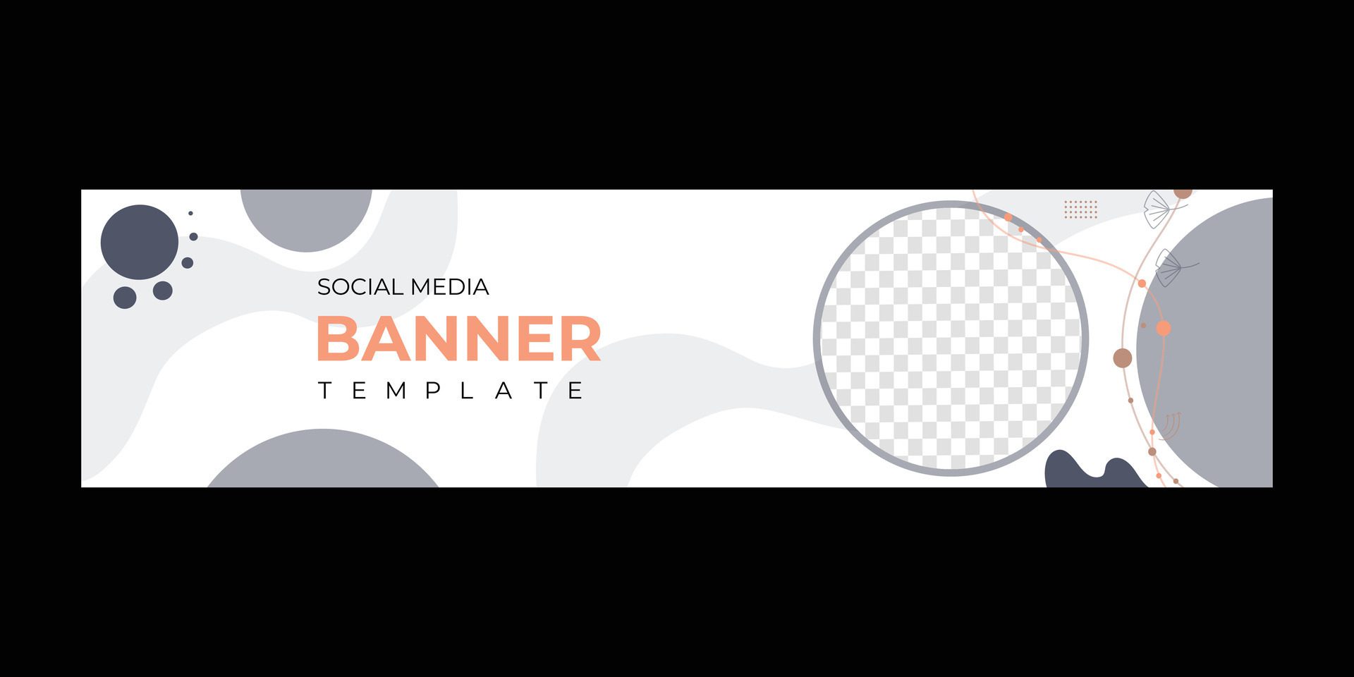 Social media cover banner design with blank image section Free Vector