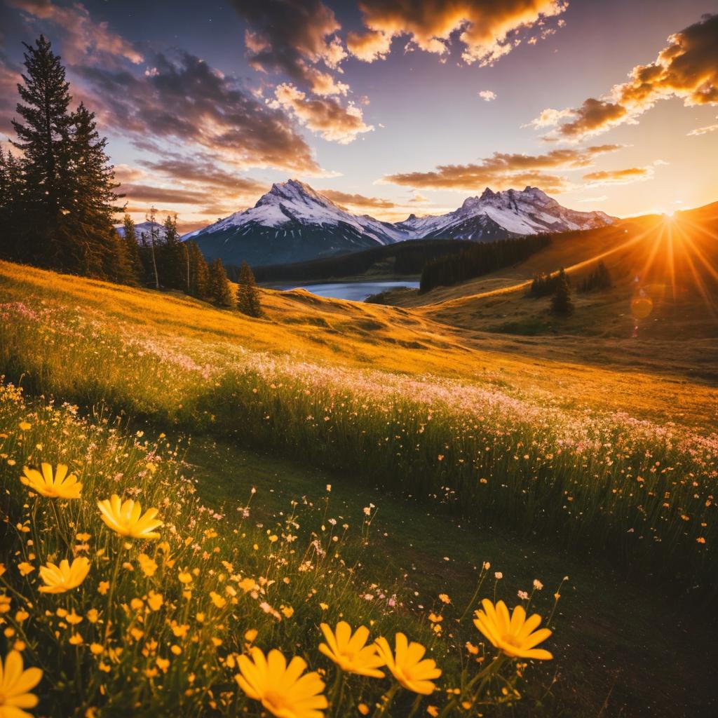 “Wildflower field, soft evening by @ai_generated