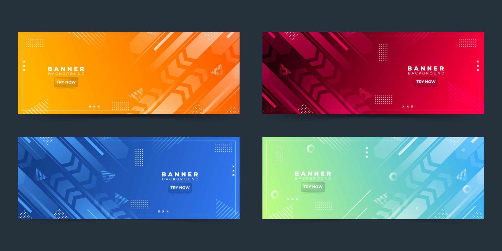 
									background banners. full color,geometric, gradations eps 10 Free Vector