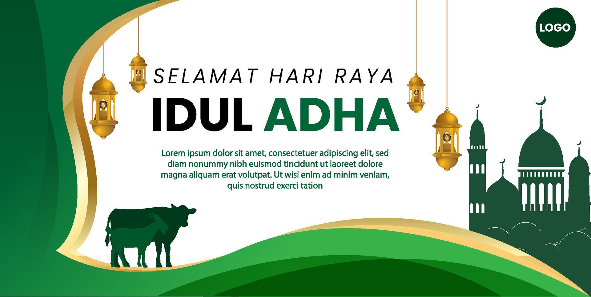 Eid Al Adha Banner Template Free Vector