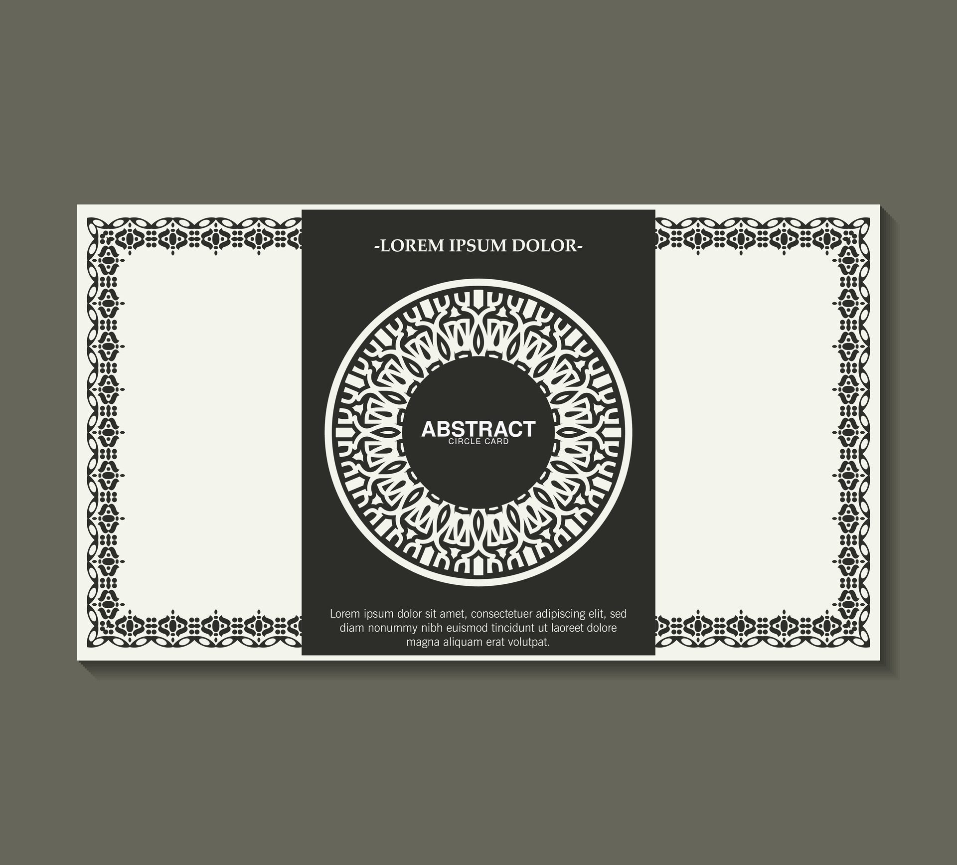 flat border circle pattern card design Free Vector