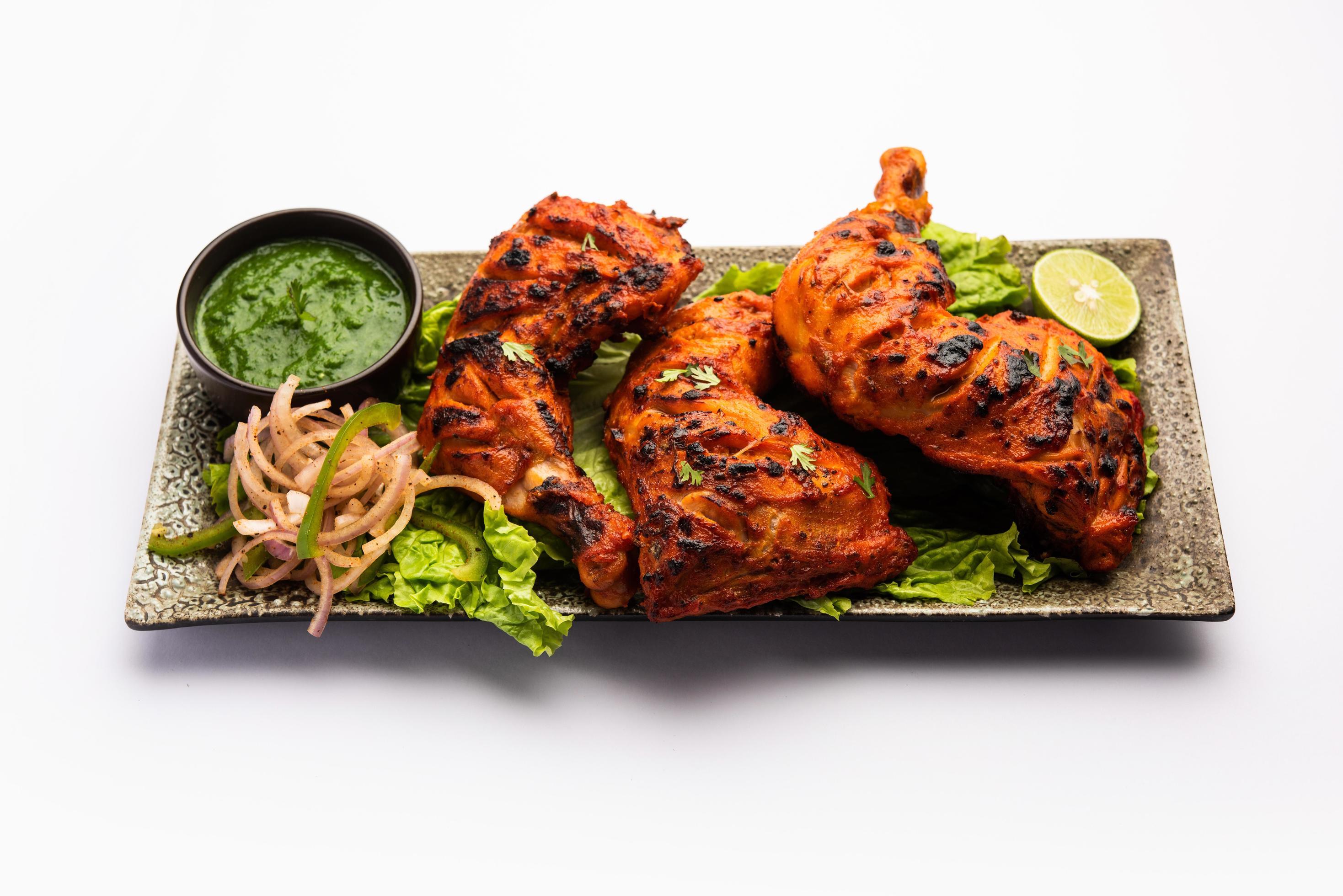 Tandoori Chicken is an Indian non vegetarian spicy food Stock Free