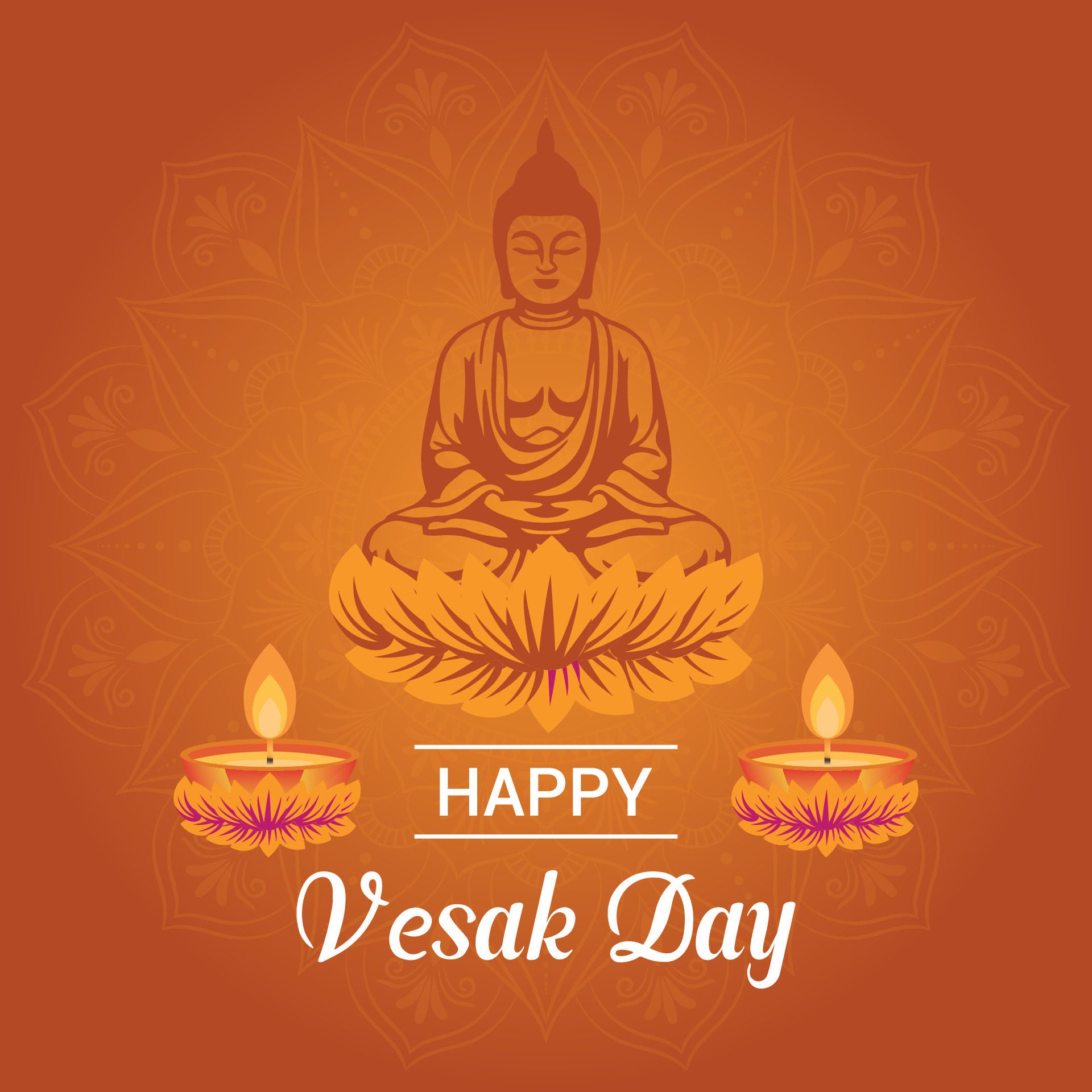 Flat vesak day illustration festival celebration and vesak day Banner Free Vector