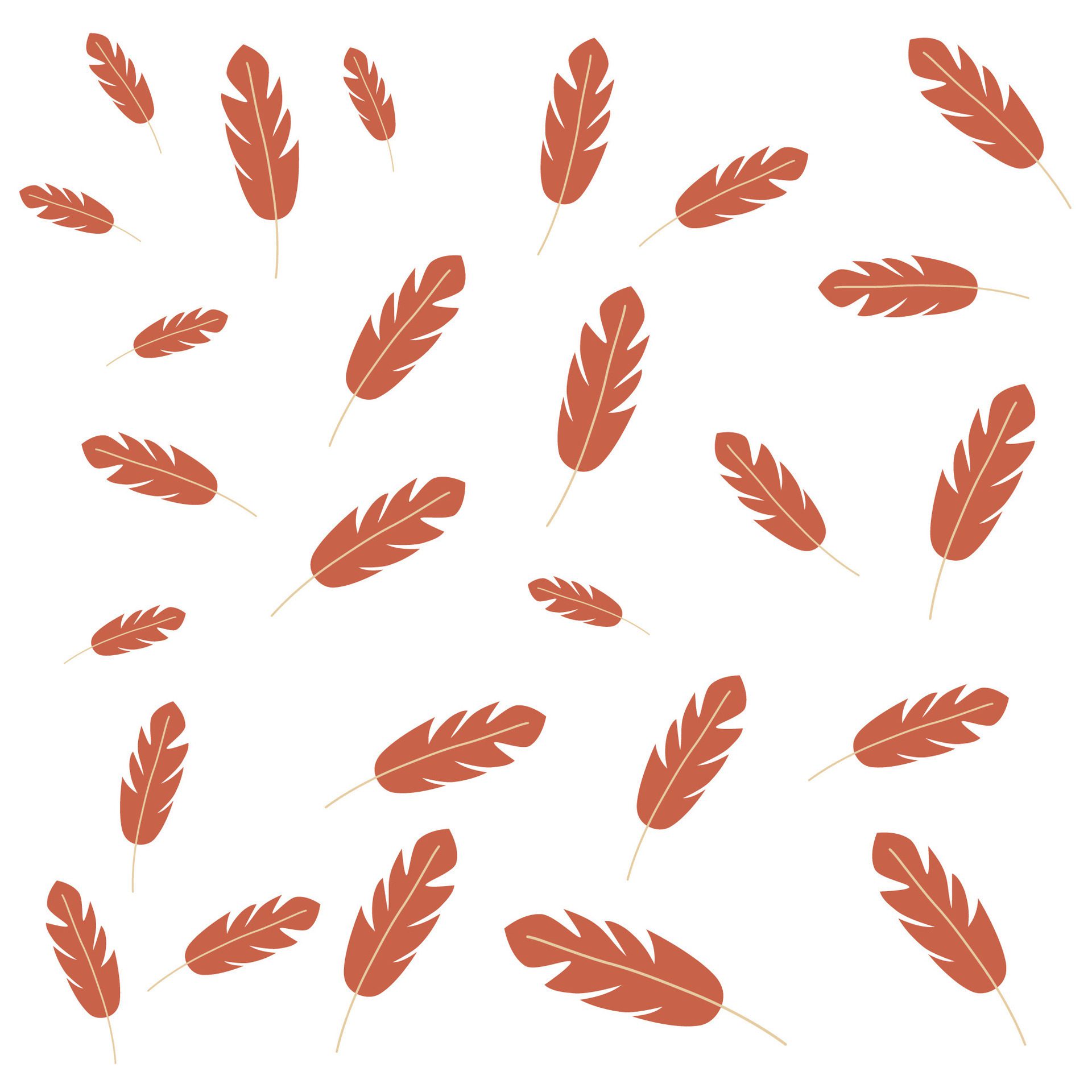 Hand drawn leaves pattern for background, fabric print Free Vector