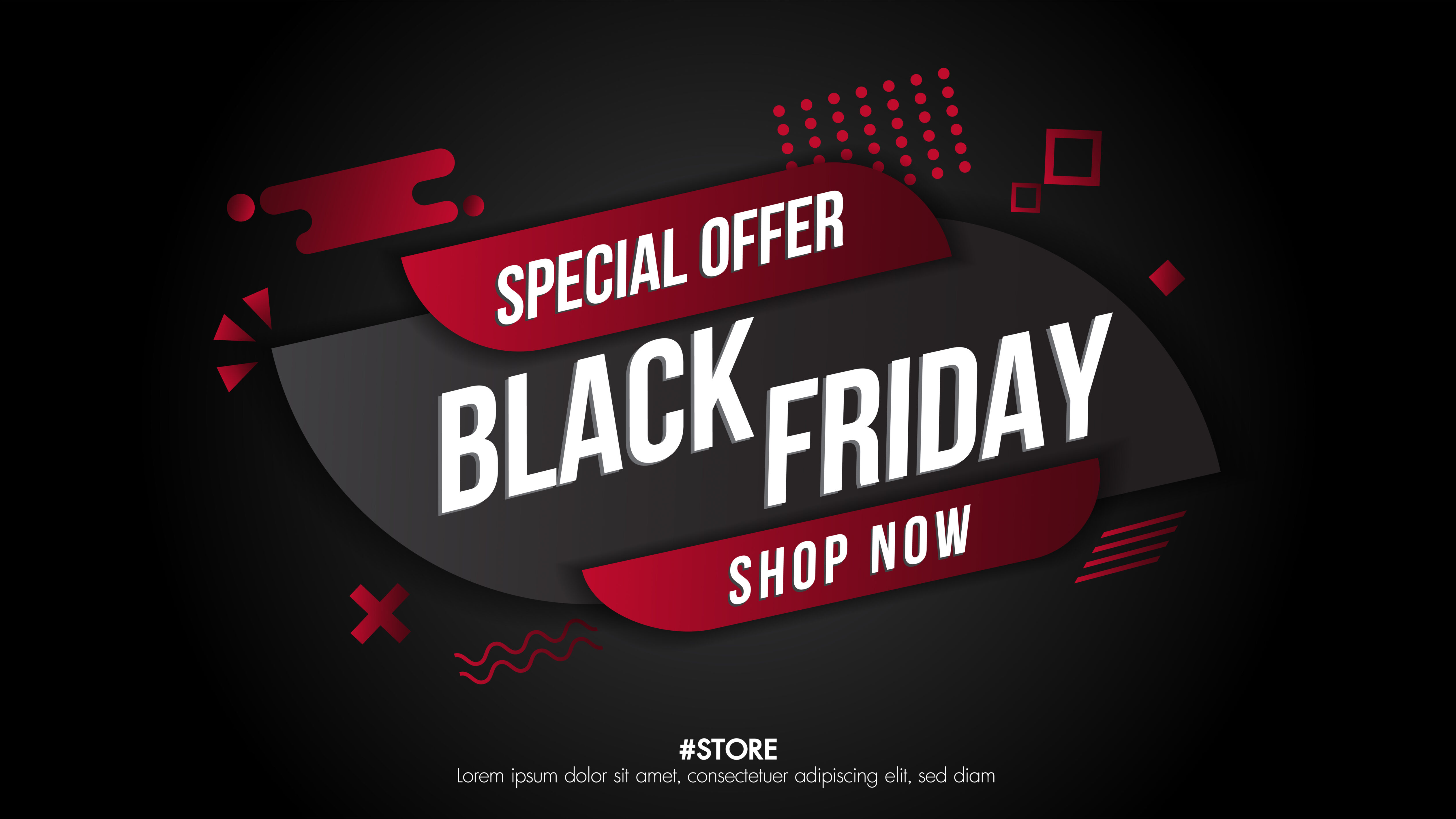 Black Friday geometric sale banner Free Vector