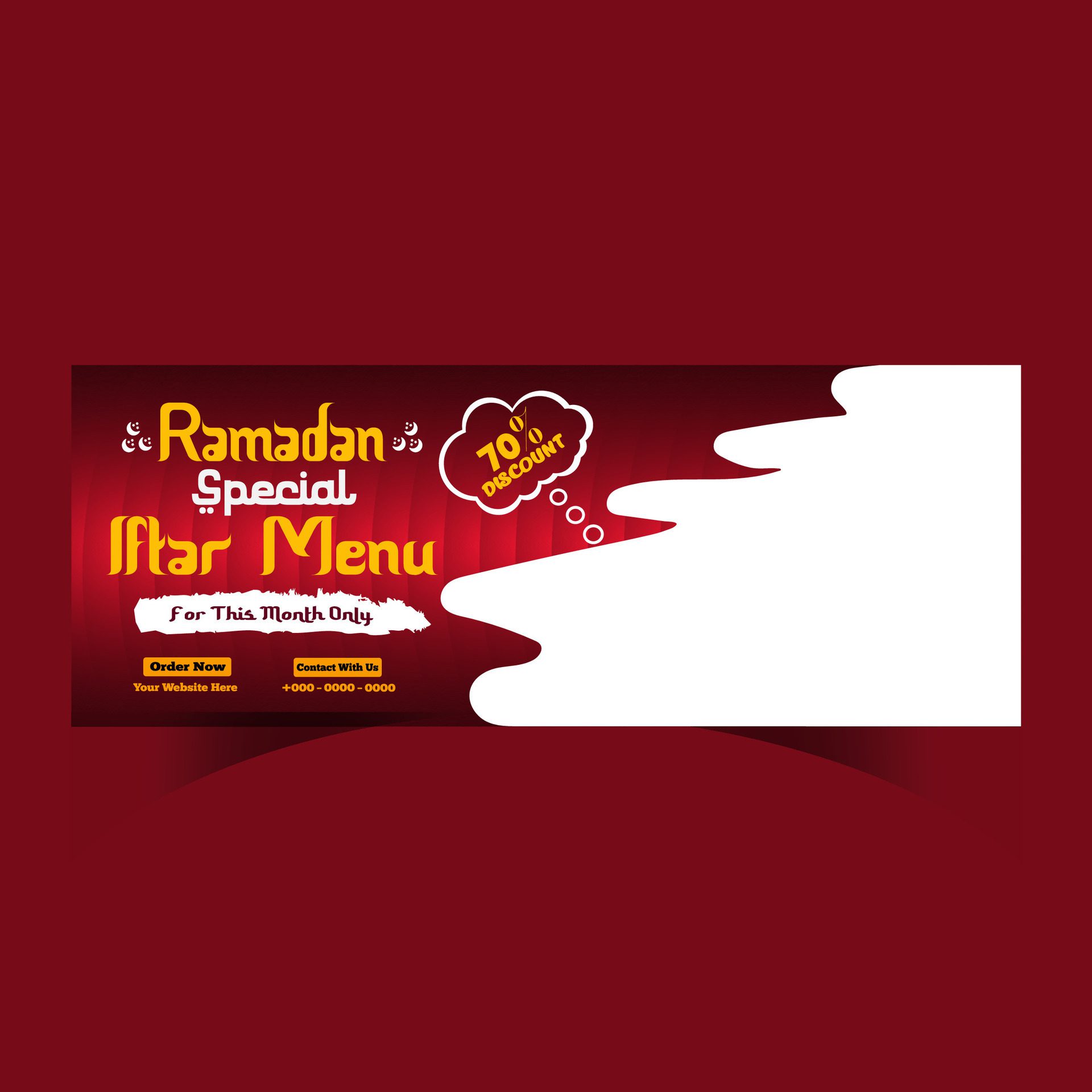 Ramadan food menu post design and social media banner template Free Vector