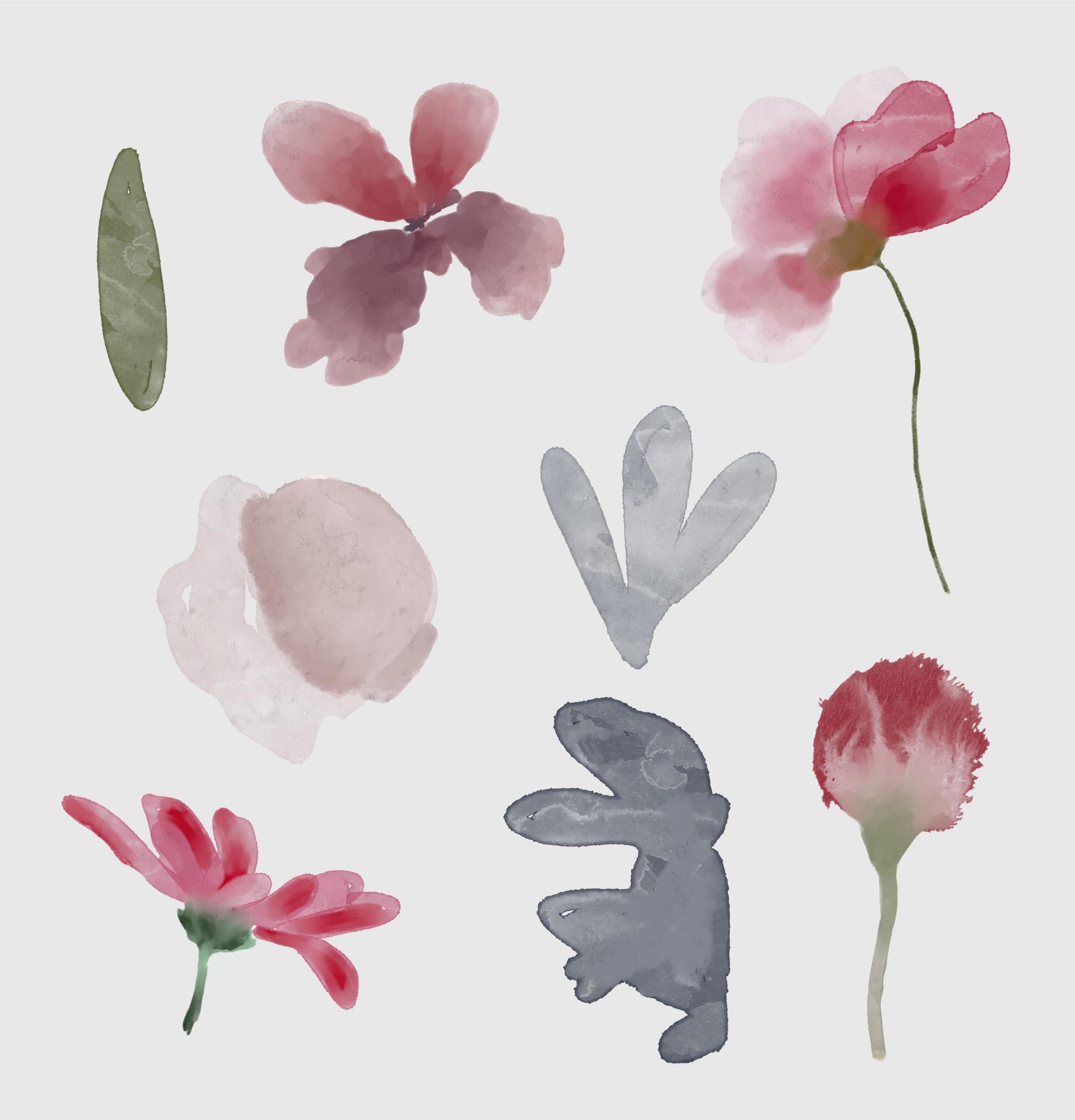 loose watercolor flowers Stock Free