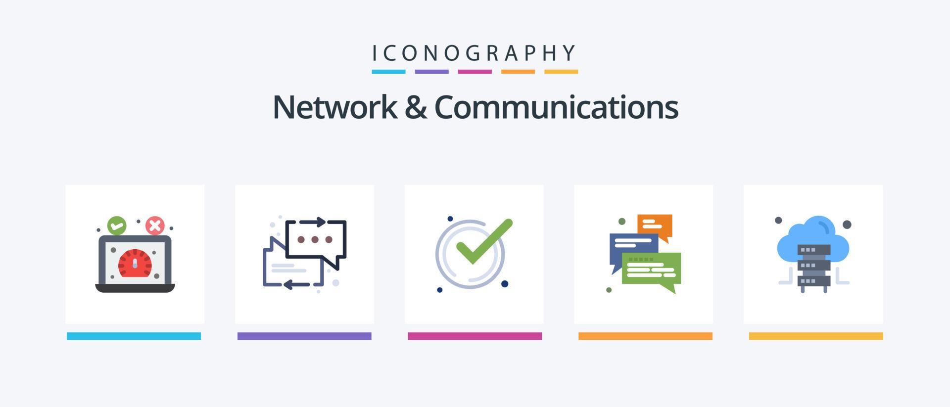 Network And Communications Flat 5 Icon Pack Including arrow. messages. arrow. chat. acknowledge. Creative Icons Design Stock Free