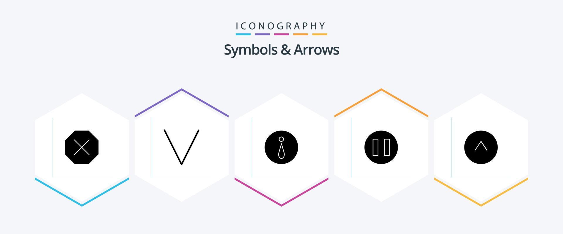 Symbols and Arrows 25 Glyph icon pack including . information. . circle Stock Free