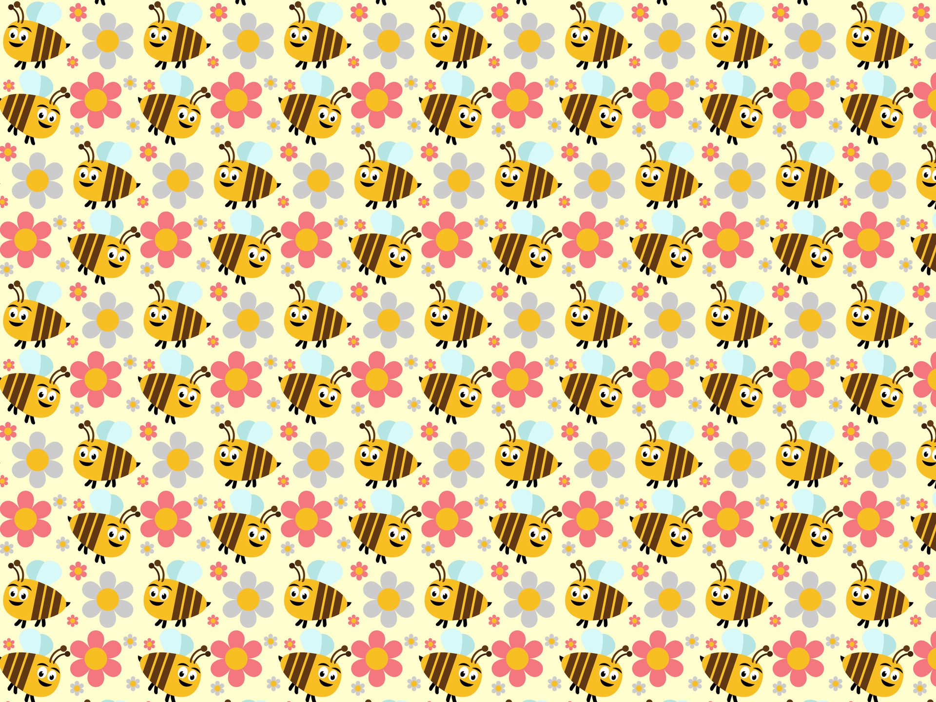 honeybee and flower pattern packaging and gifts Free Vector