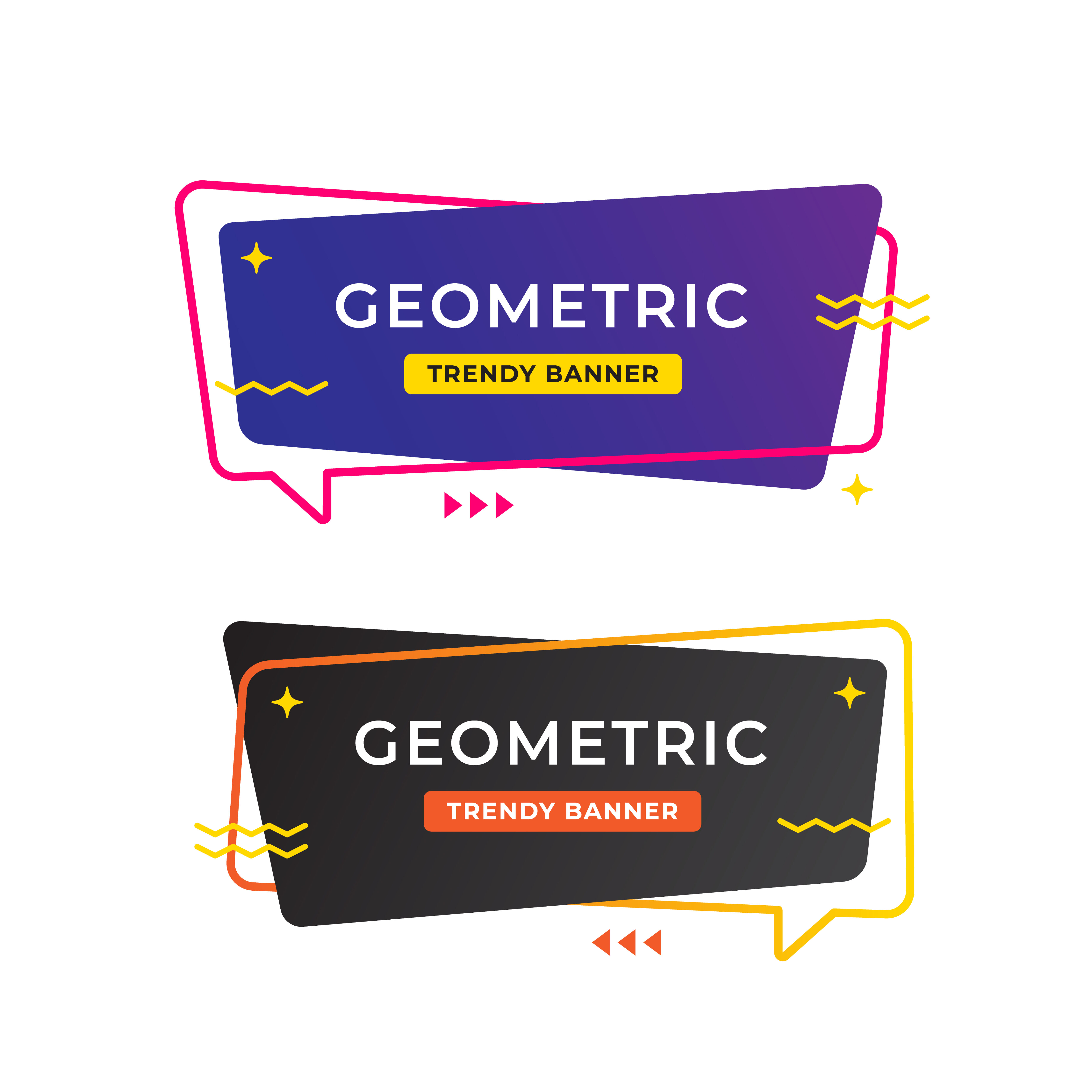 Geometric Sale banner template design Free Vector