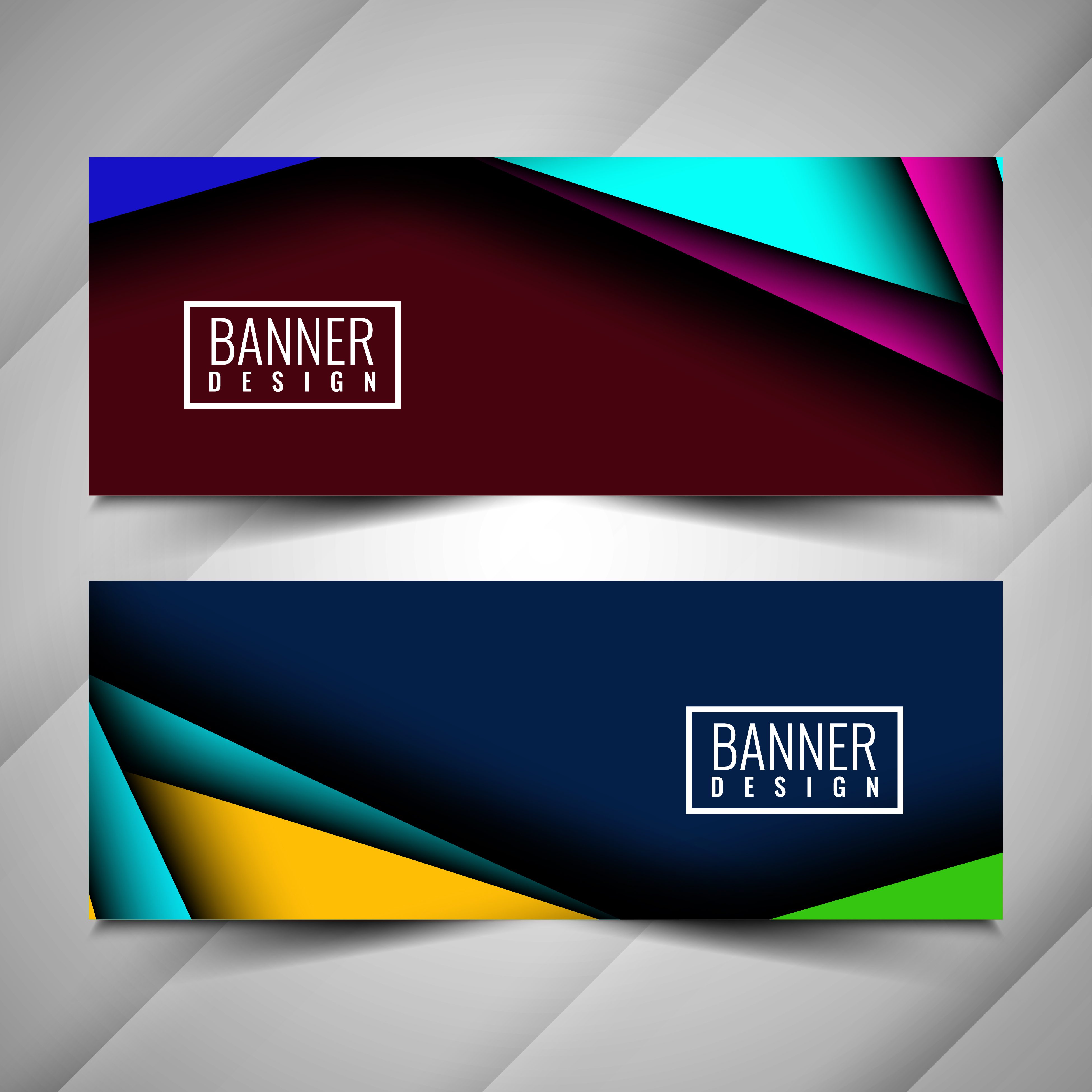 Abstract colorful stylish banners set Free Vector