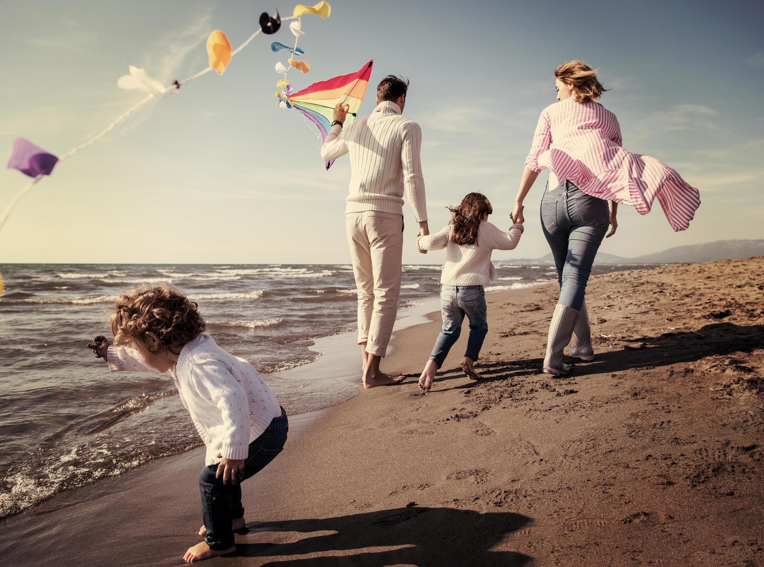 happy family enjoying vecation during autumn day Stock Free