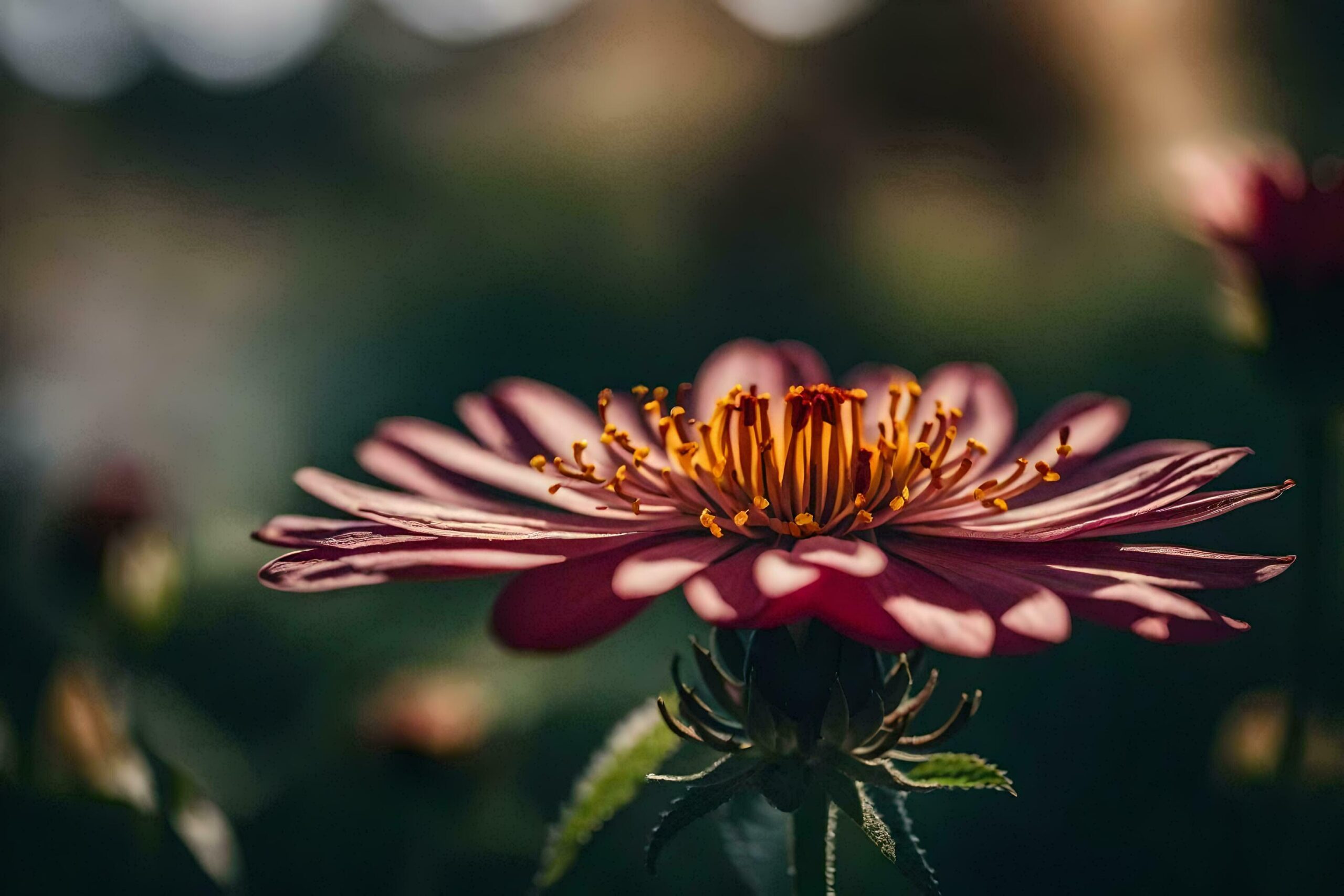 a pink flower with a blurry background Free Photo