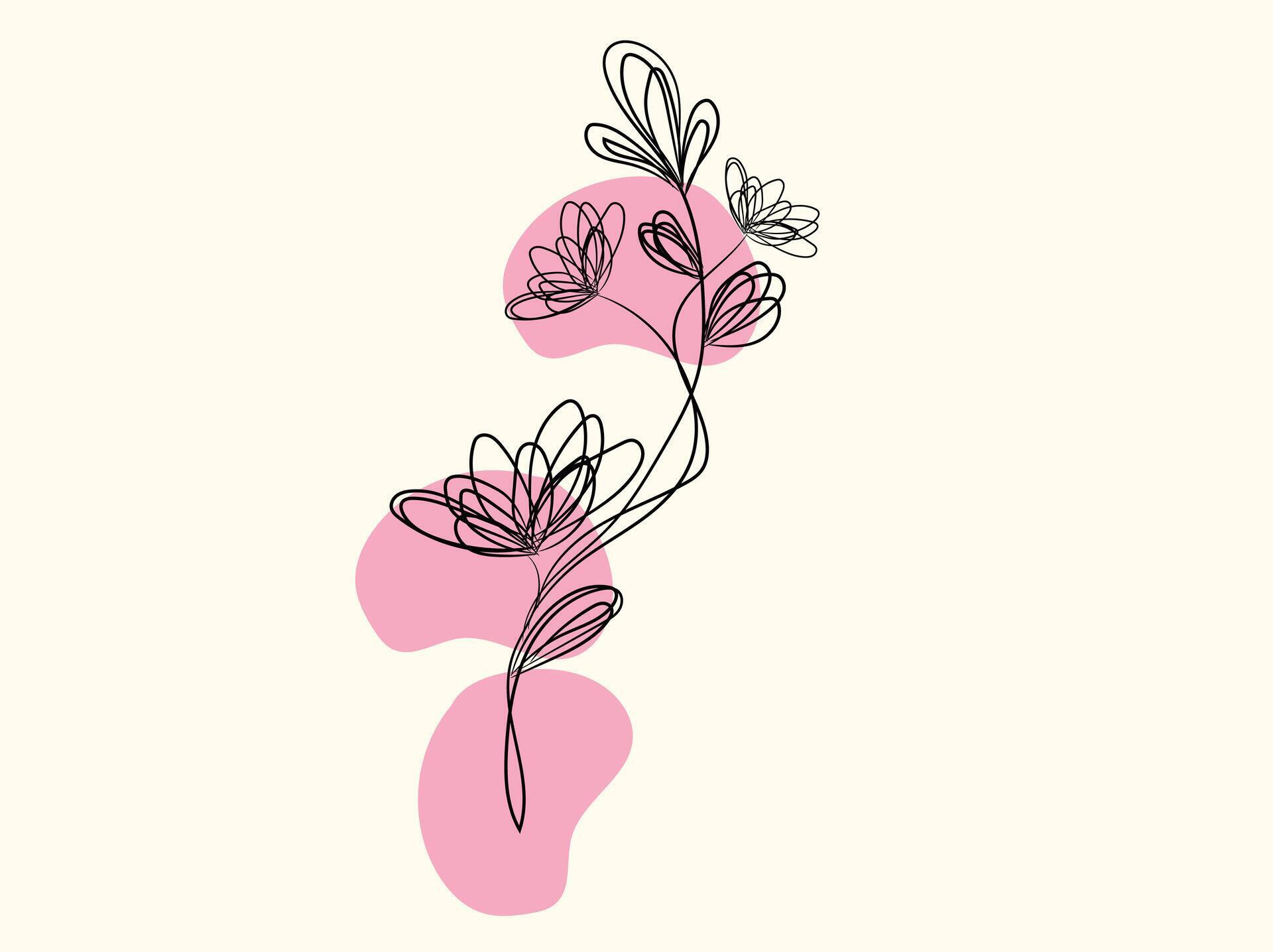 Hand drawn simple flower outline Stock Free