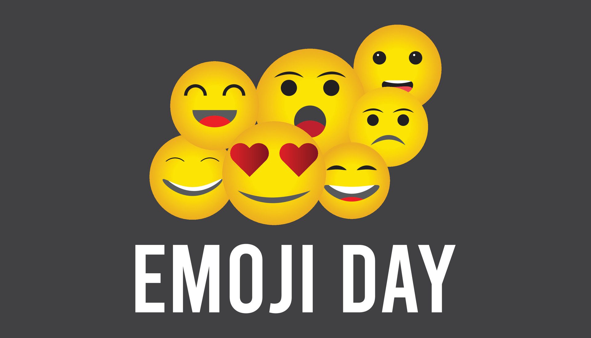 World Emoji Day observed every year in July. Template for background, banner, card, poster with text inscription. Free Vector