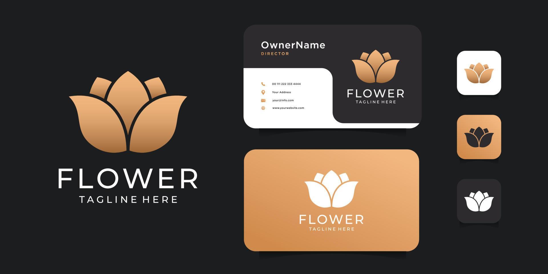 Gold beauty luxury flower nature logo design vector set for branding Stock Free and Free SVG