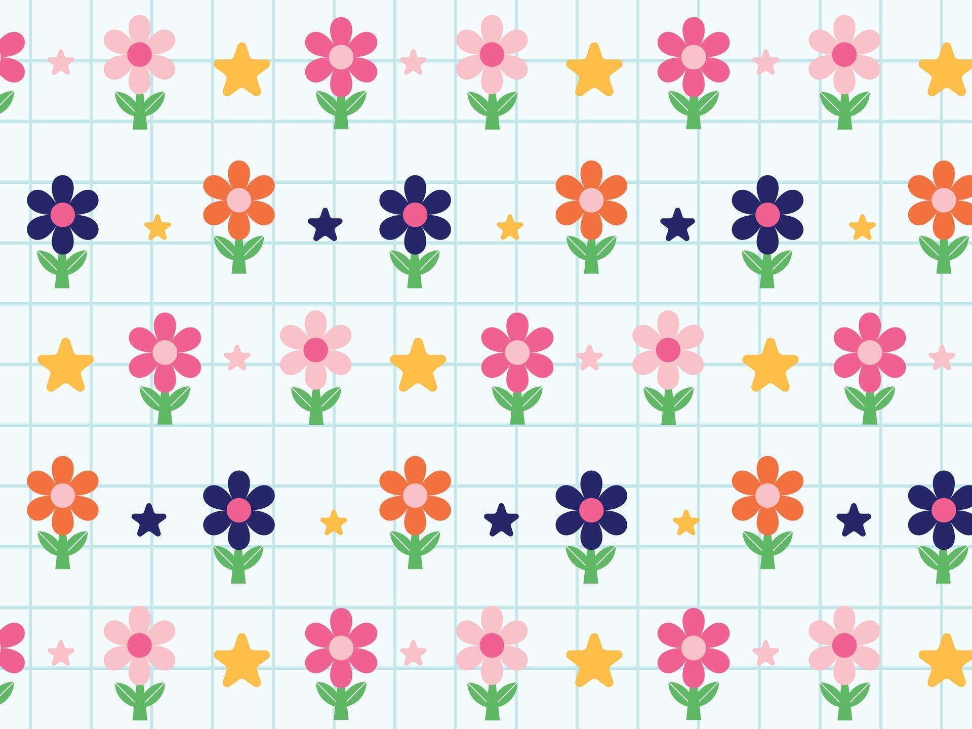 cute floral flower vector background pattern Stock Free