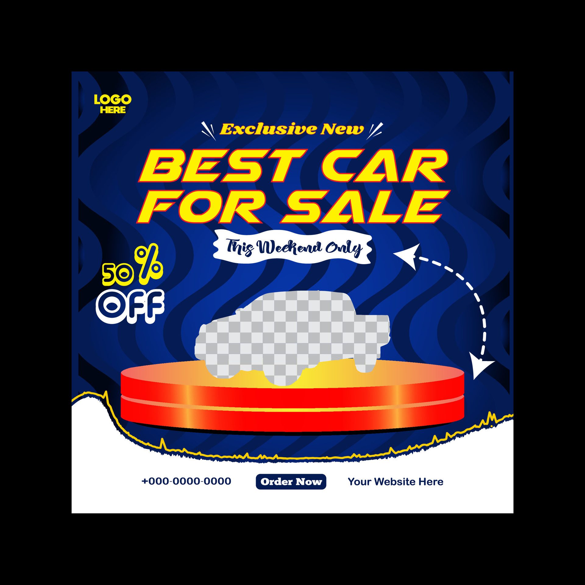 car rent or sale post design and social media banner template Free Vector