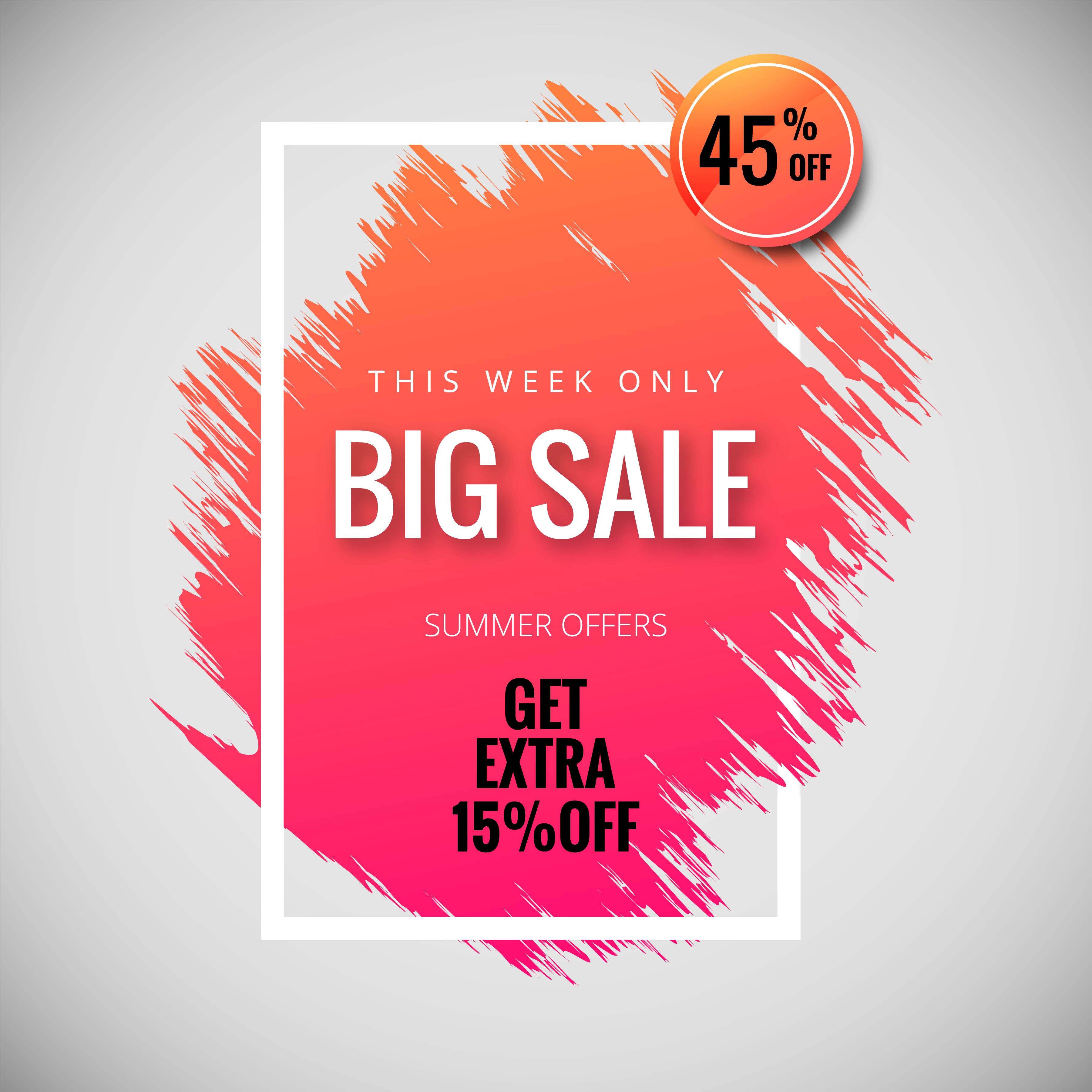 Big sale banner poster template background illustration vector Free Vector