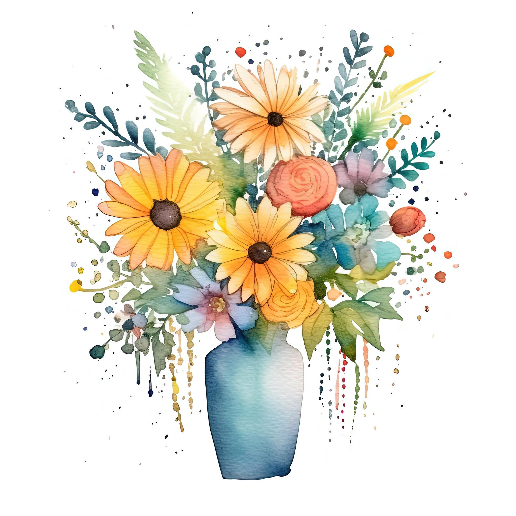 Watercolor flower bouquet. Illustration Stock Free