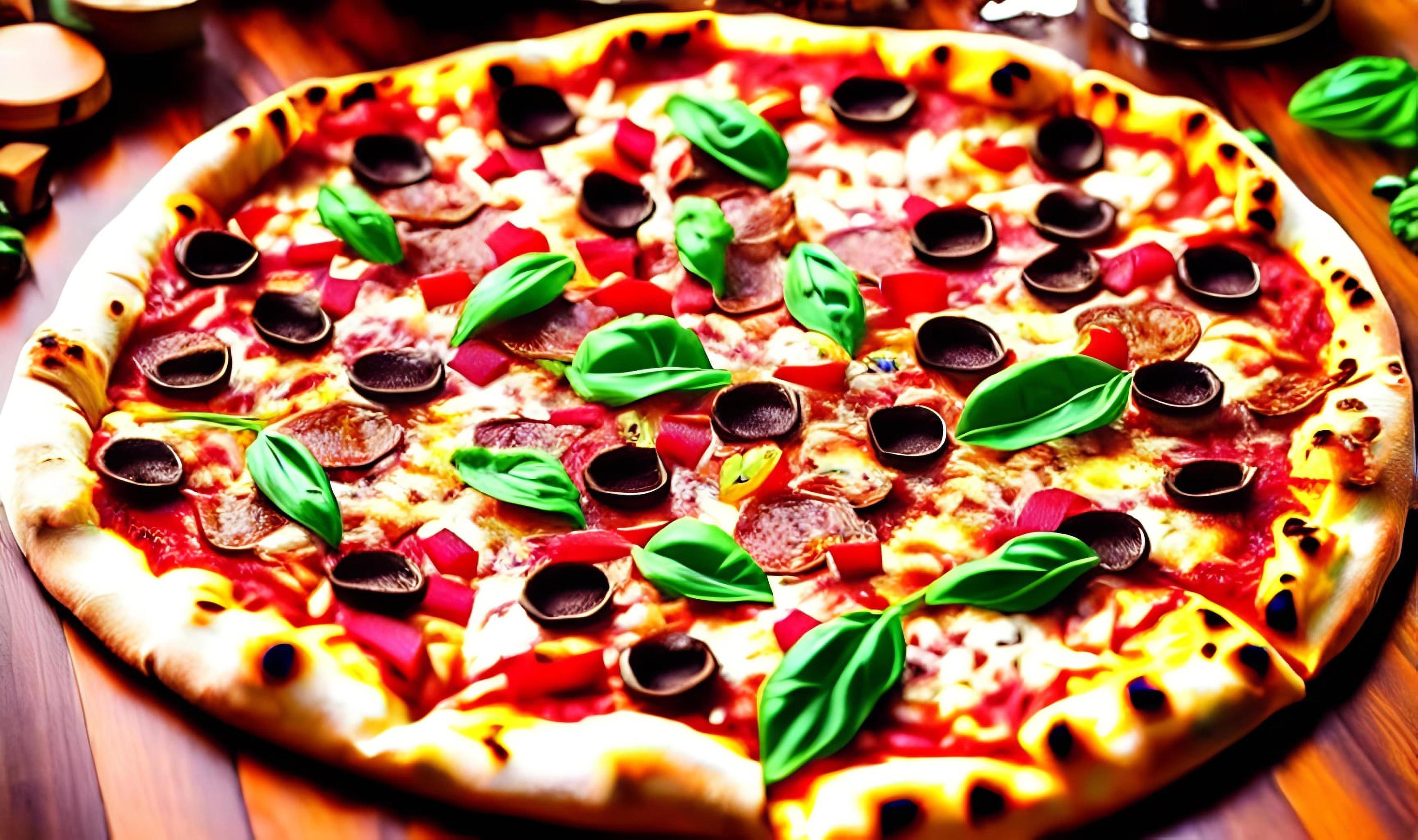 Pizza. Traditional Italian cuisine fast food. Stock Free