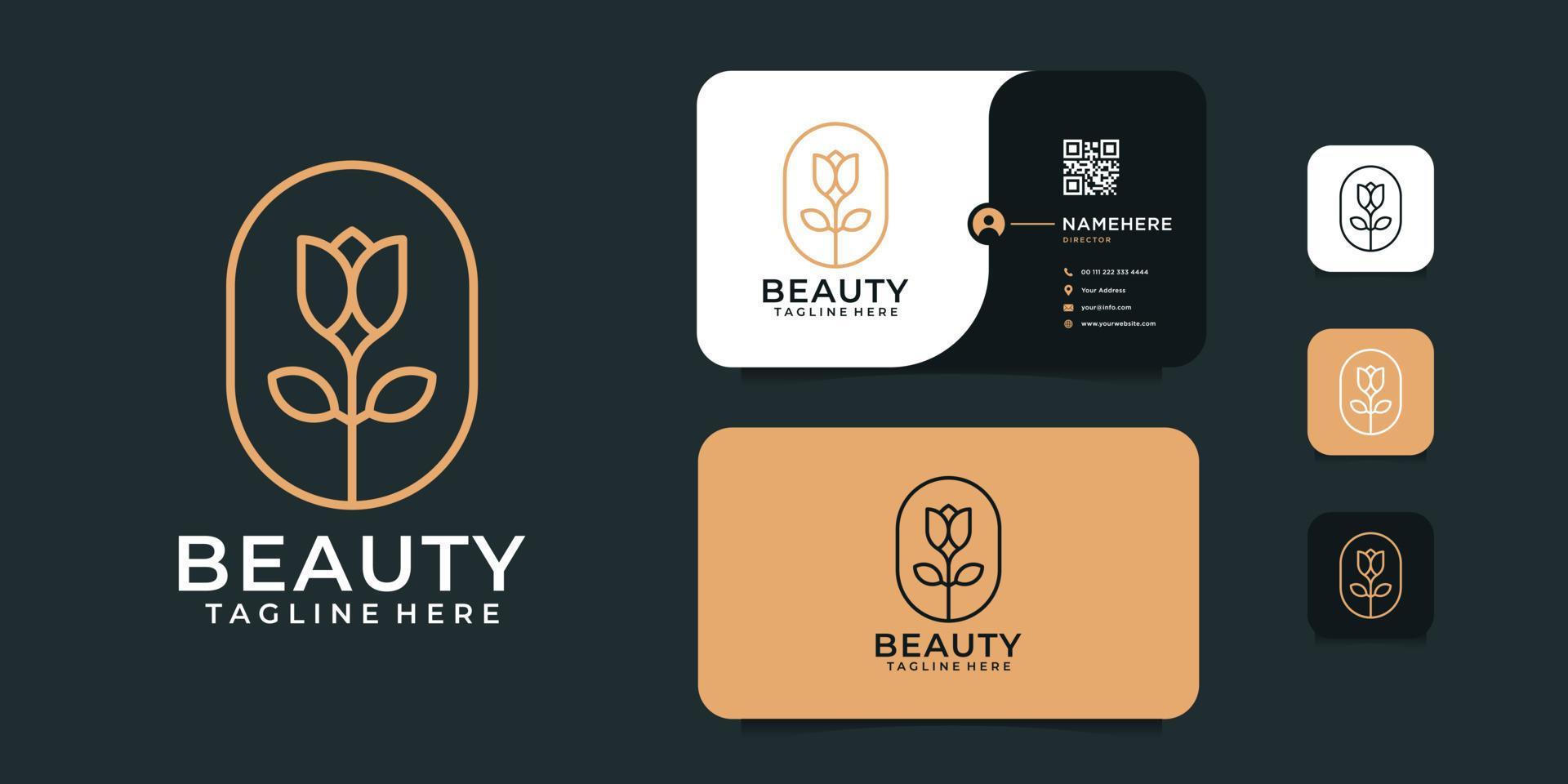 Beauty gold flower logo vector concept for spa and yoga Stock Free and Free SVG