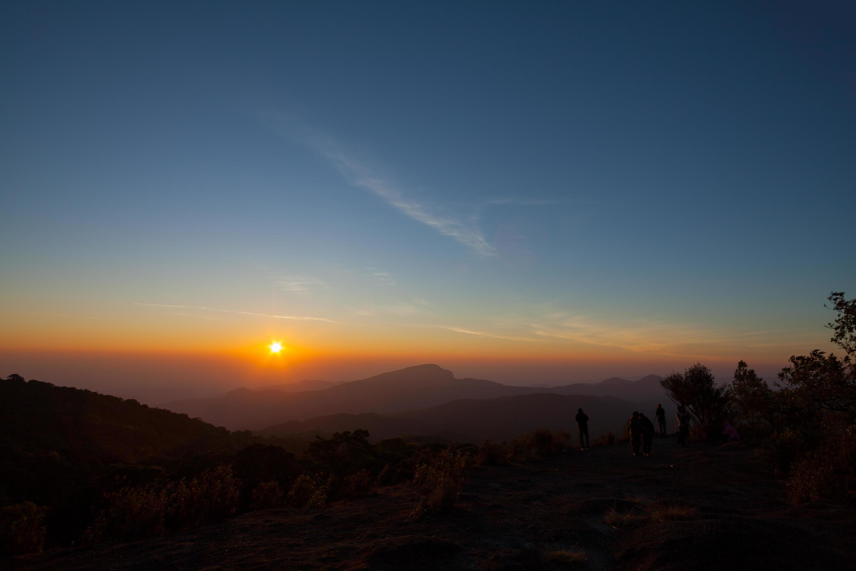 Landscape morning sunrise Doi Inthanon, in Chiang Mai, Thailand Stock Free