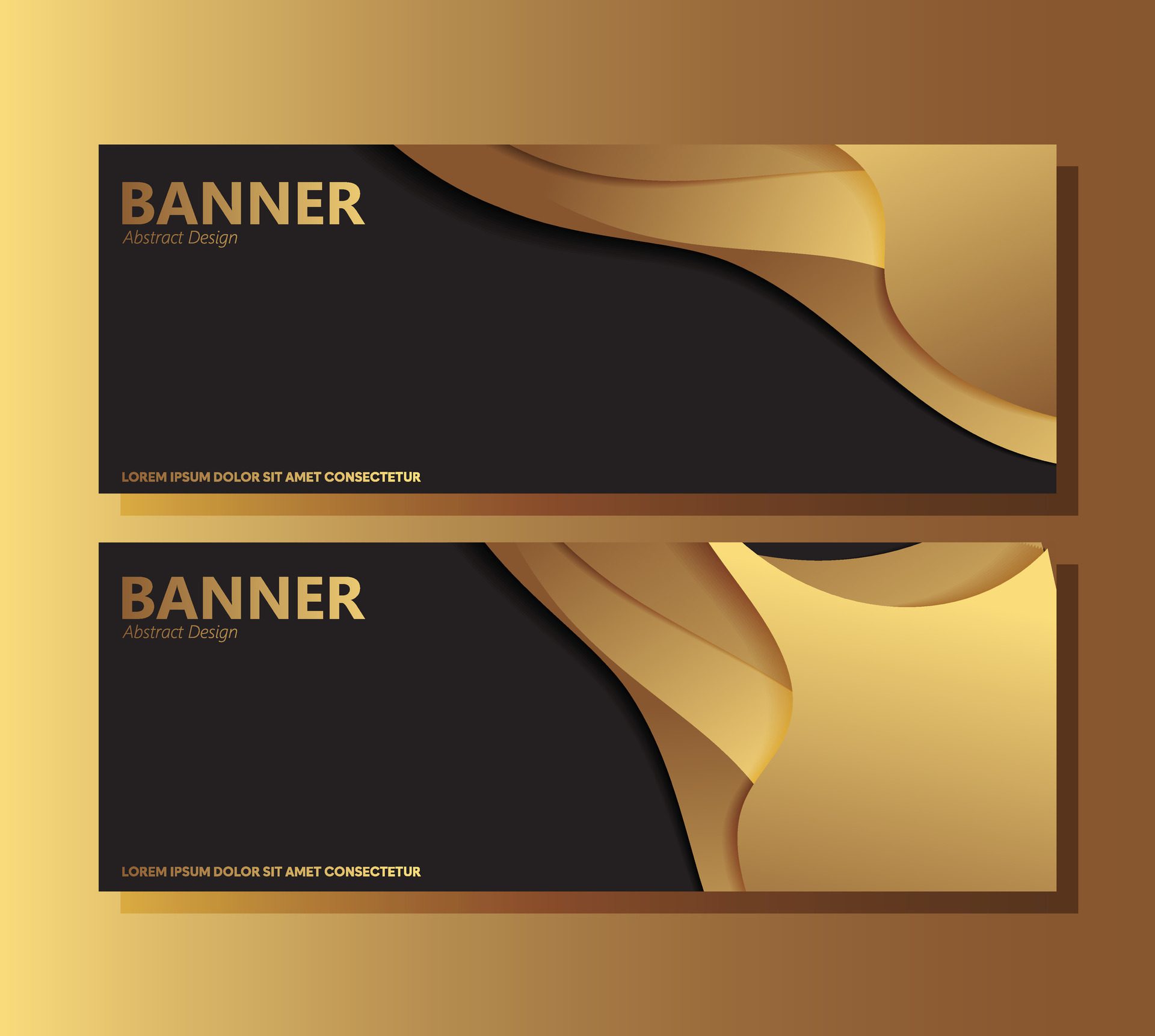 Luxury black abstract wave banner design Free Vector