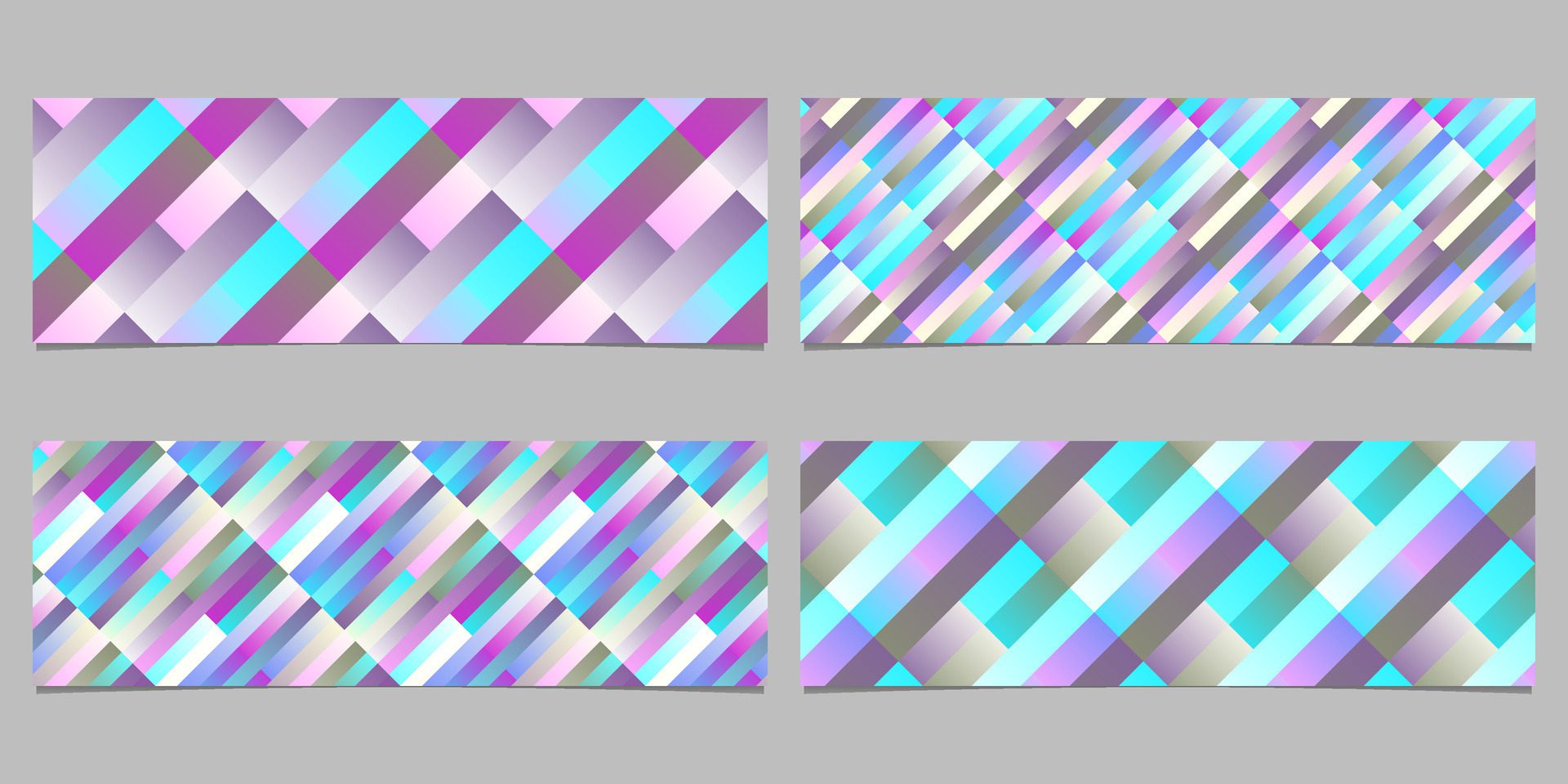 Gradient stripe pattern banner template collection – abstract vector graphic Free Vector