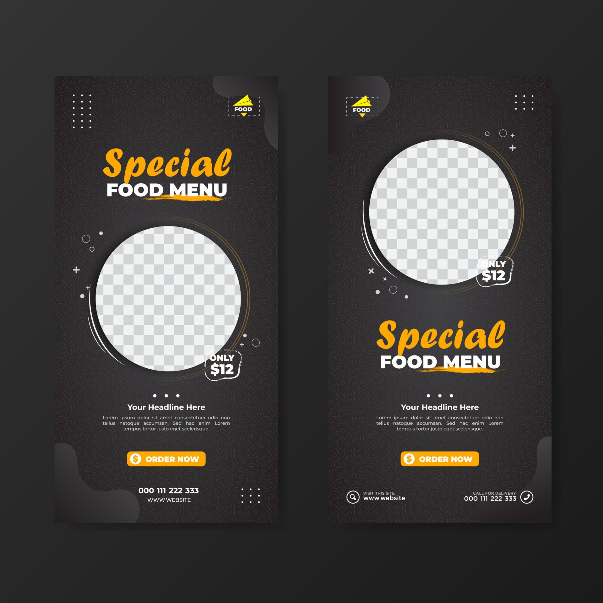 Special food menu promotion banner template Free Vector