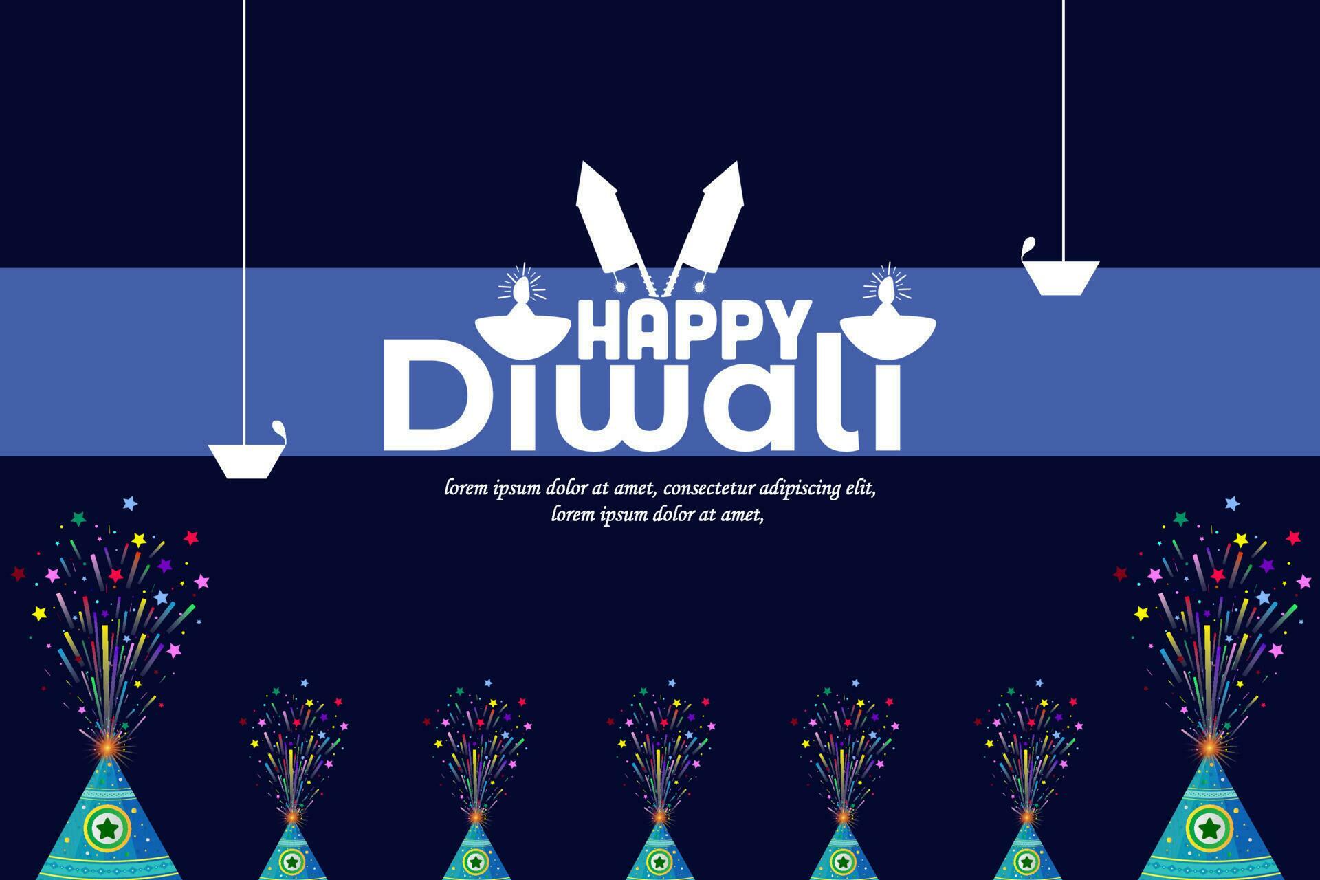 Website header or banner design background for Diwali Festival celebration with Diwali flower pot. Vector illustration offer banner, advertisement Stock Free