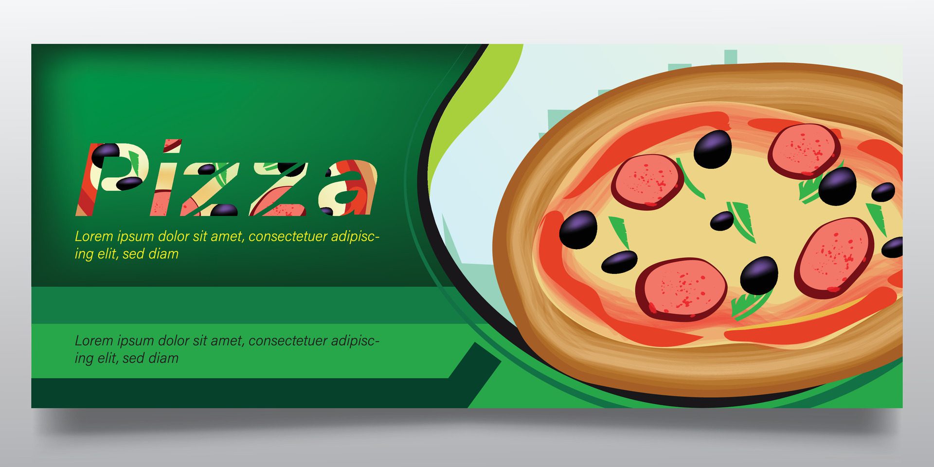 Pizza and fast food banner design Free Vector