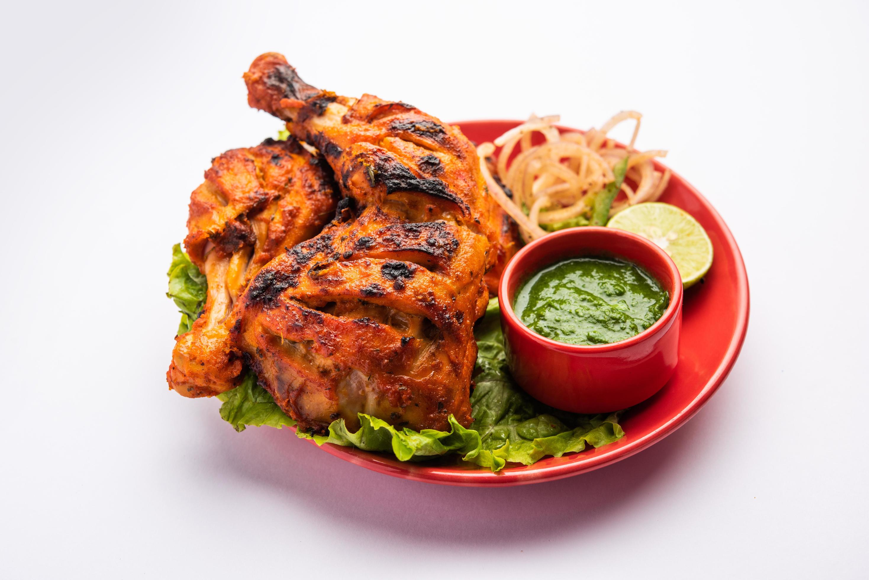 Tandoori Chicken is an Indian non vegetarian spicy food Stock Free