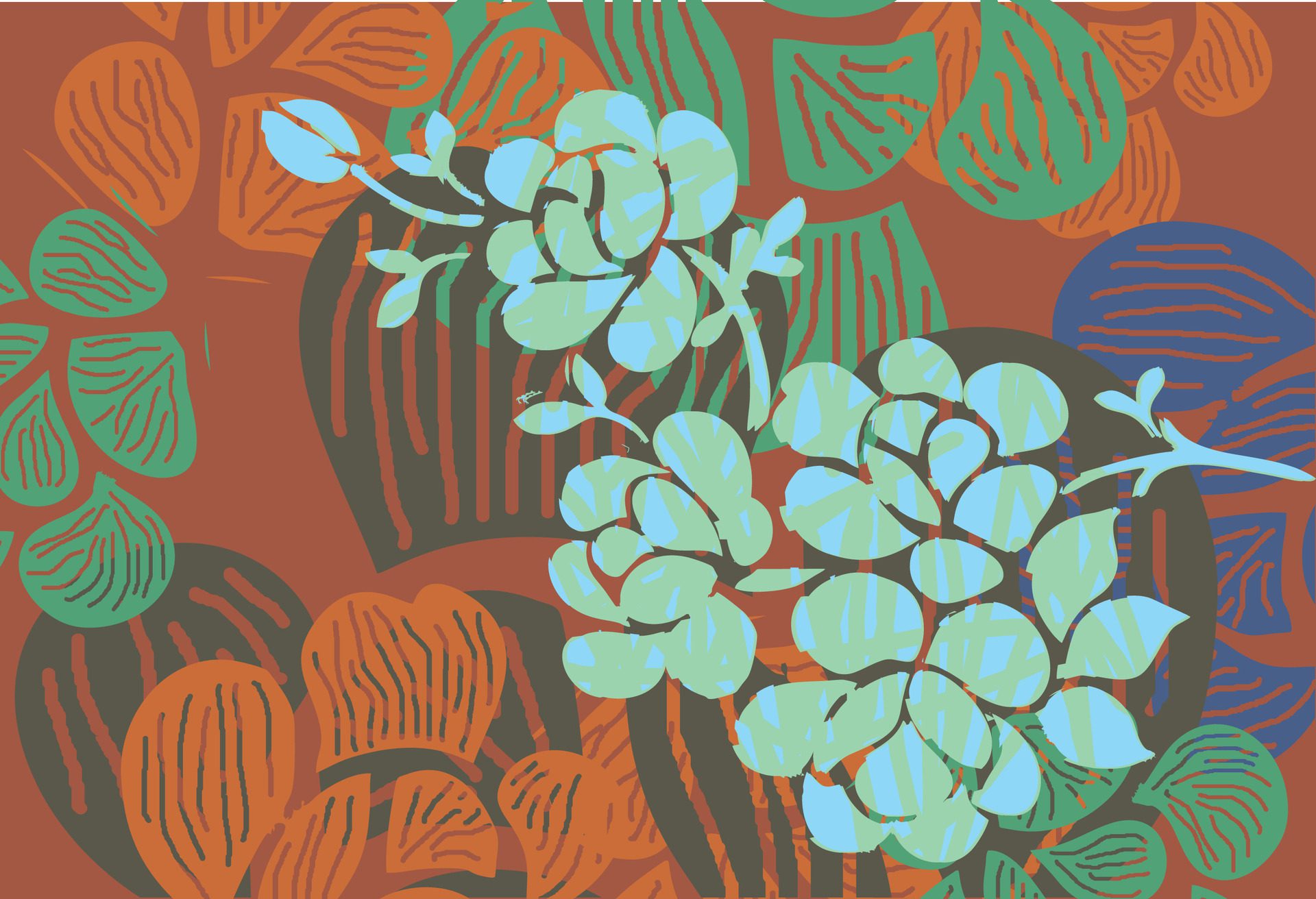 Indonesian batik motifs with very distinctive plant patterns Free Vector