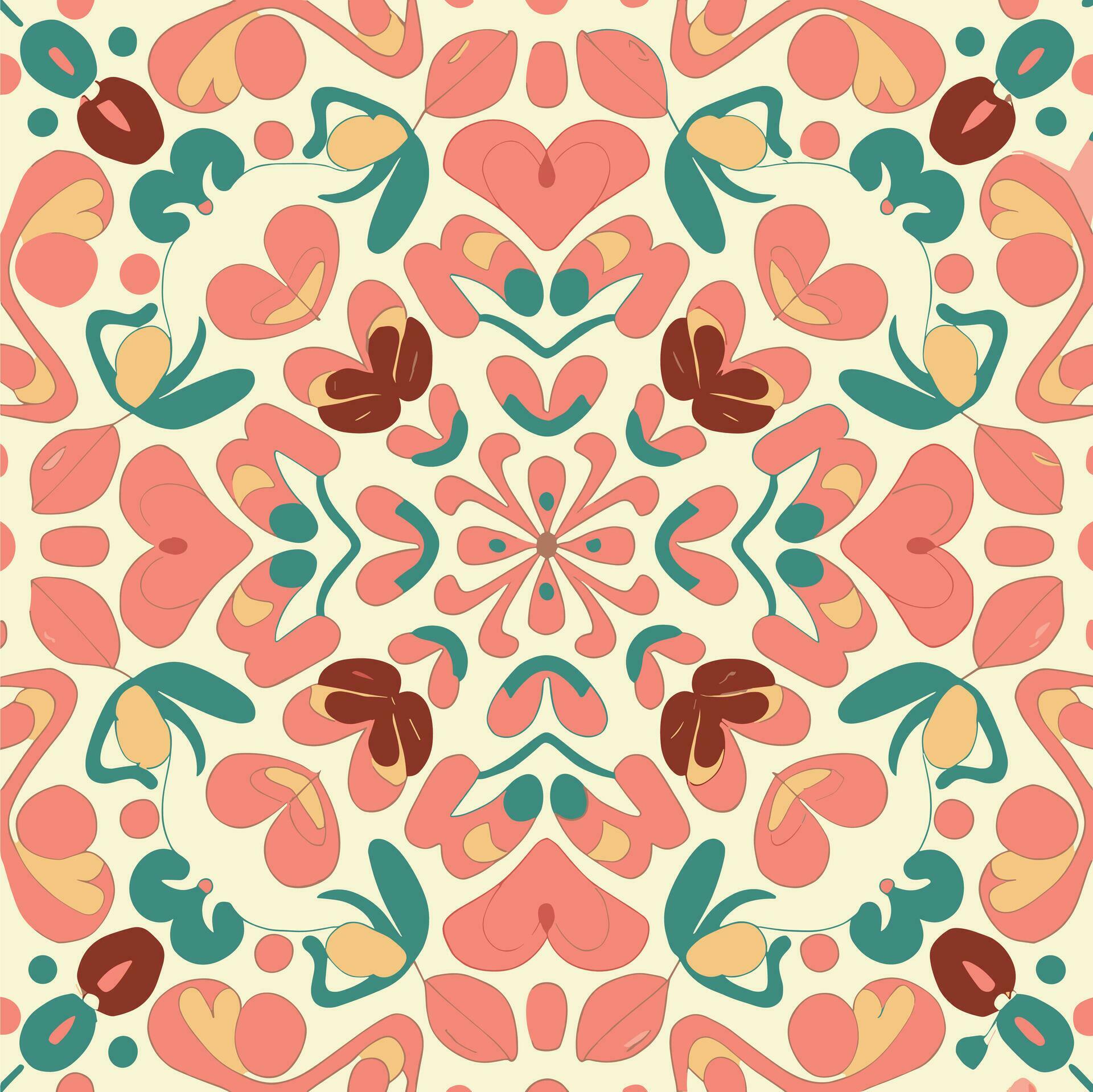 Vector flower pattern background design illustration Stock Free