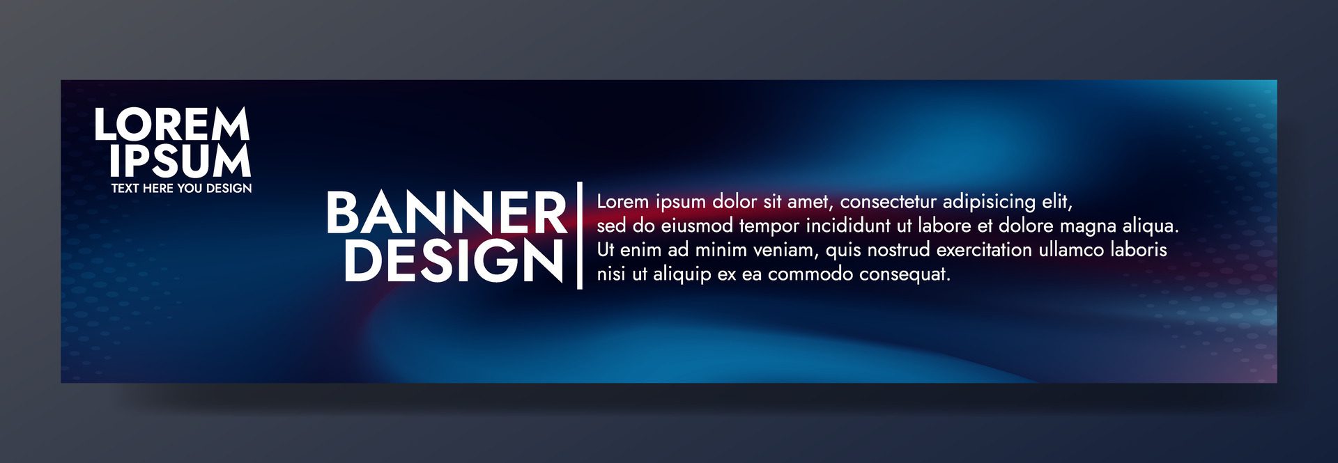 Captivating mesh blur banner template that elevates digital experiences with its dynamic and elegant dark blue and red gradient design Free Vector