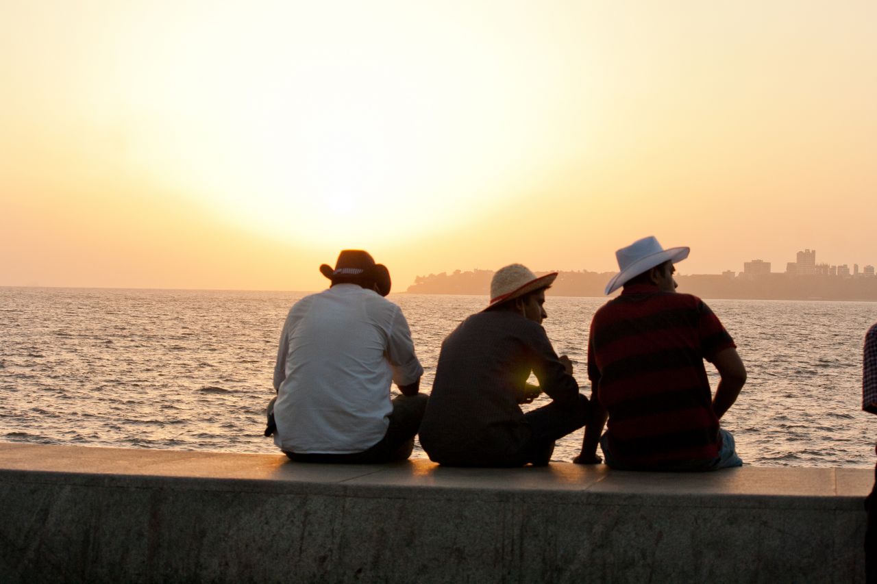 Friends Sitting Hats Stock Free