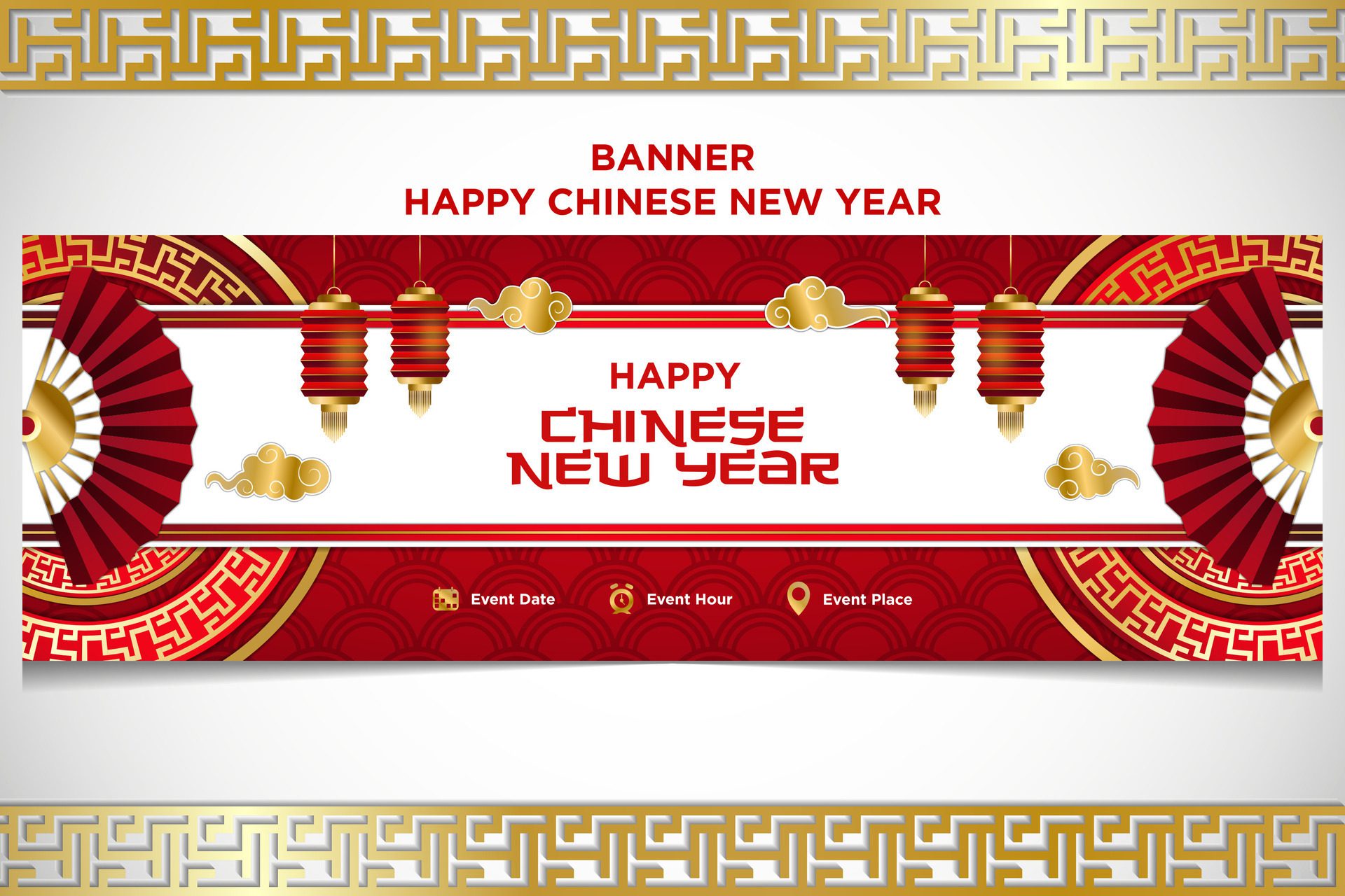 Vector Chinese New Year Festival Celebration Banner Template Free Vector