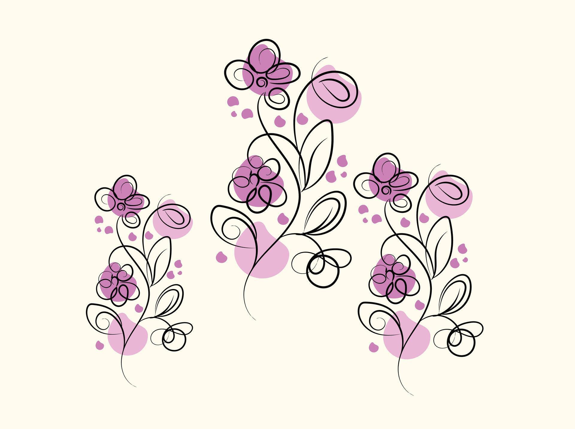 flower silhouettes design Stock Free