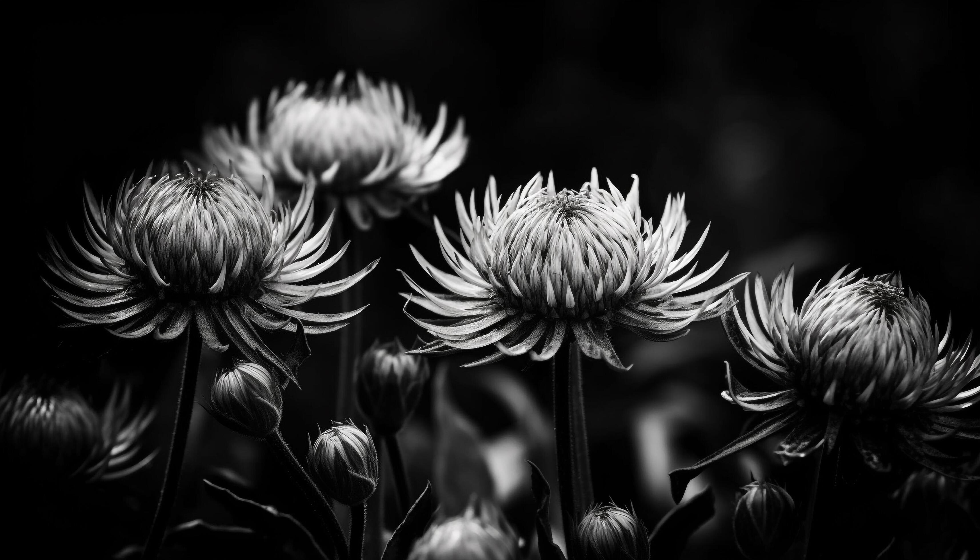 Beauty in nature Close up of wildflower delicate flower head generated by AI Stock Free