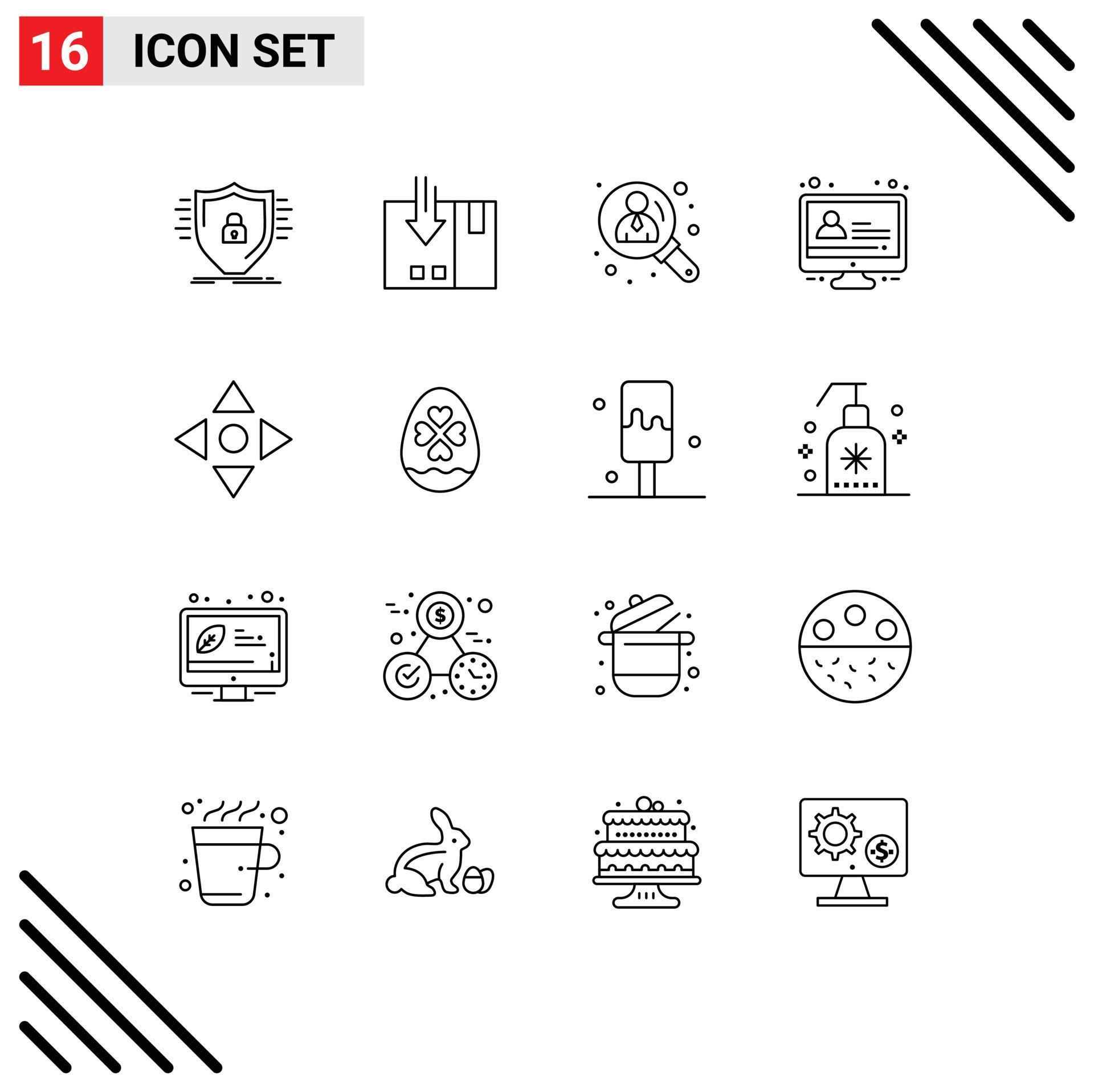 Stock Vector Icon Pack of 16 Line Signs and Symbols for arrow education packing e learning user Editable Vector Design Elements Stock Free